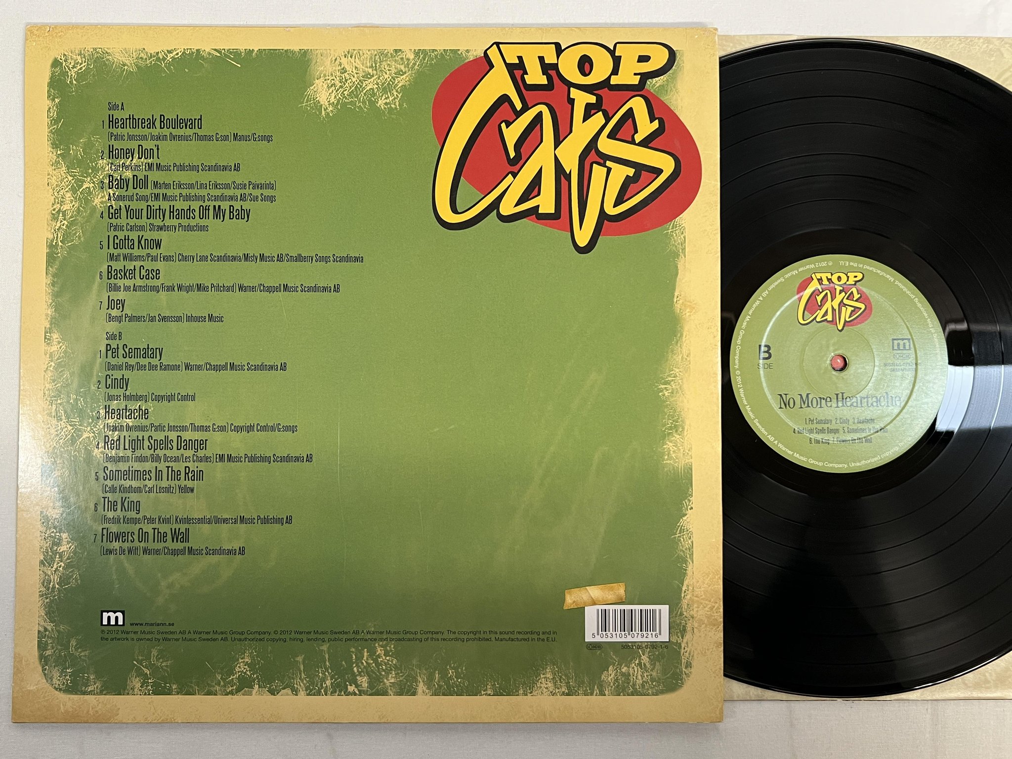 Omslagsbild för skivan TOP CATS no more heartache LP 2012 Swe MARIANN WMS-5053105-079223