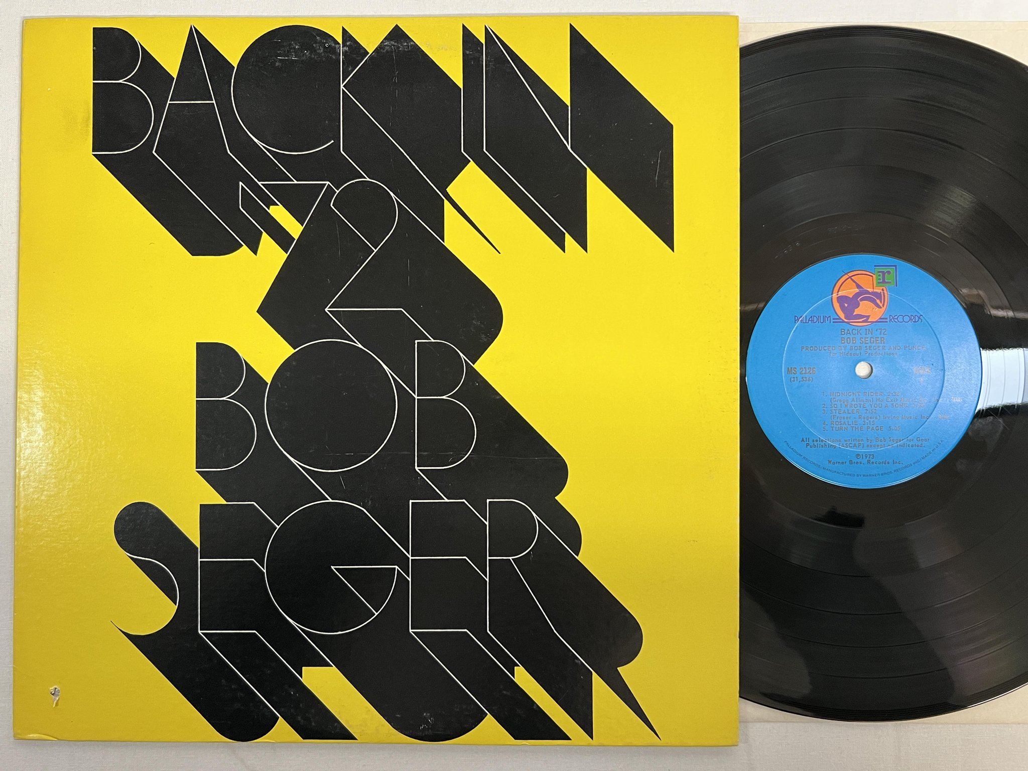 Omslagsbild för skivan BOB SEGER back in '72 LP -73 US PALLADIUM MS-2126 ** RARE **