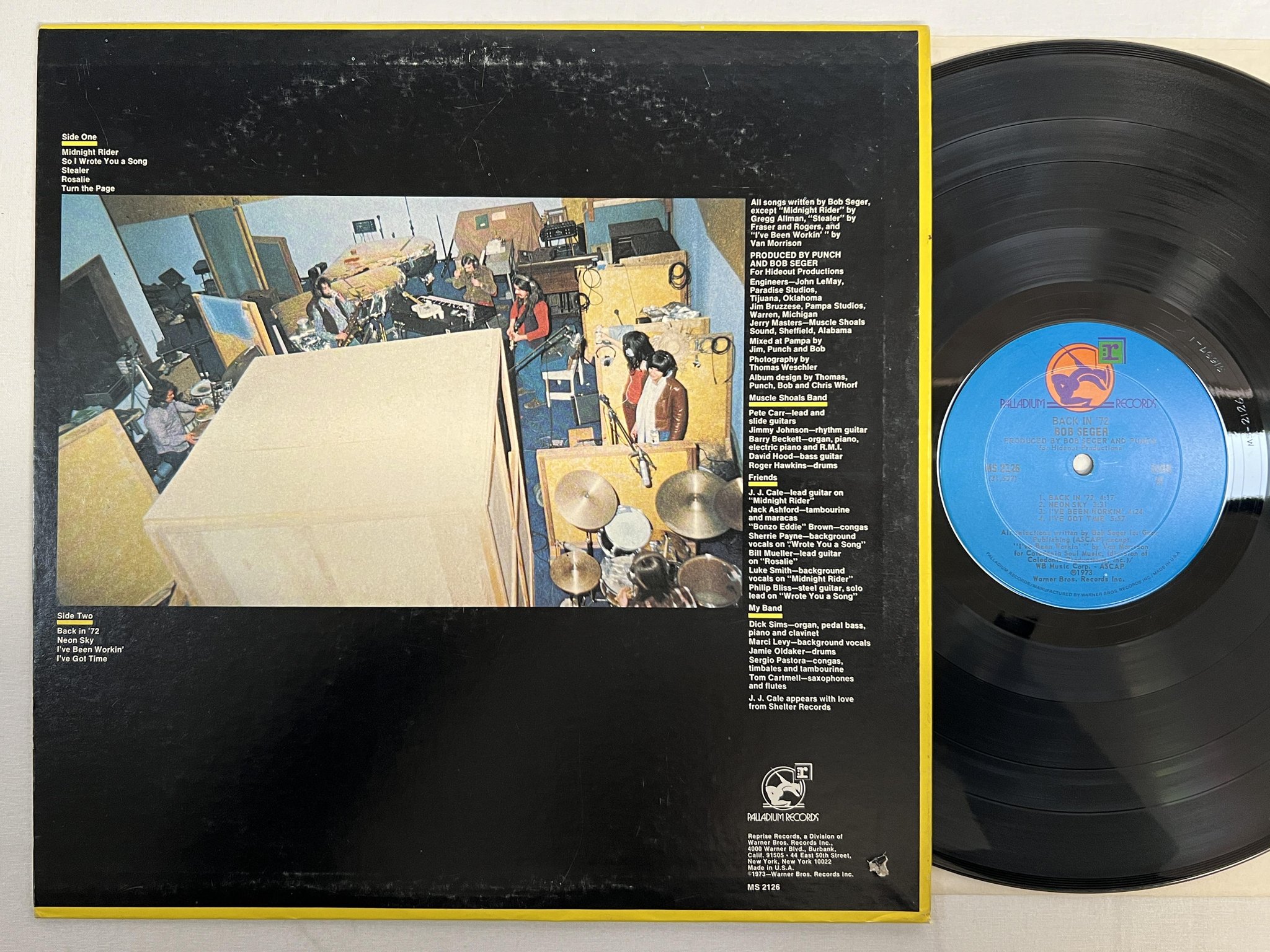 Omslagsbild för skivan BOB SEGER back in '72 LP -73 US PALLADIUM MS-2126 ** RARE **