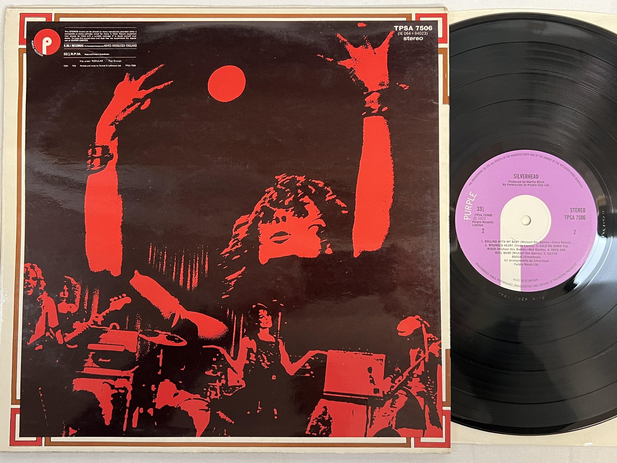 Omslagsbild för skivan SILVERHEAD s/t LP -72 UK PURPLE TPSA 7506