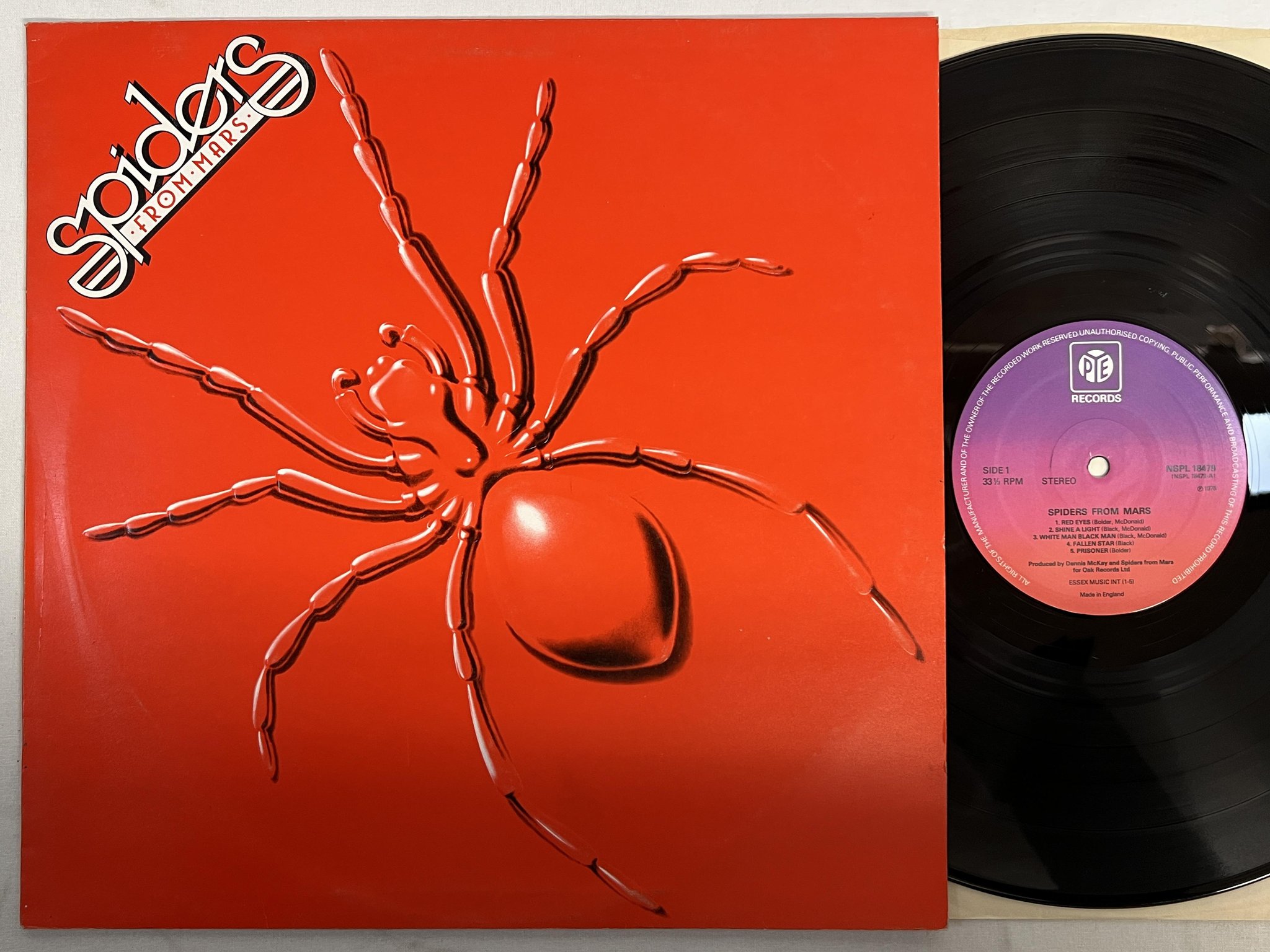 Omslagsbild för skivan SPIDERS FROM MARS s/t LP -75 PYE NSPL 18479