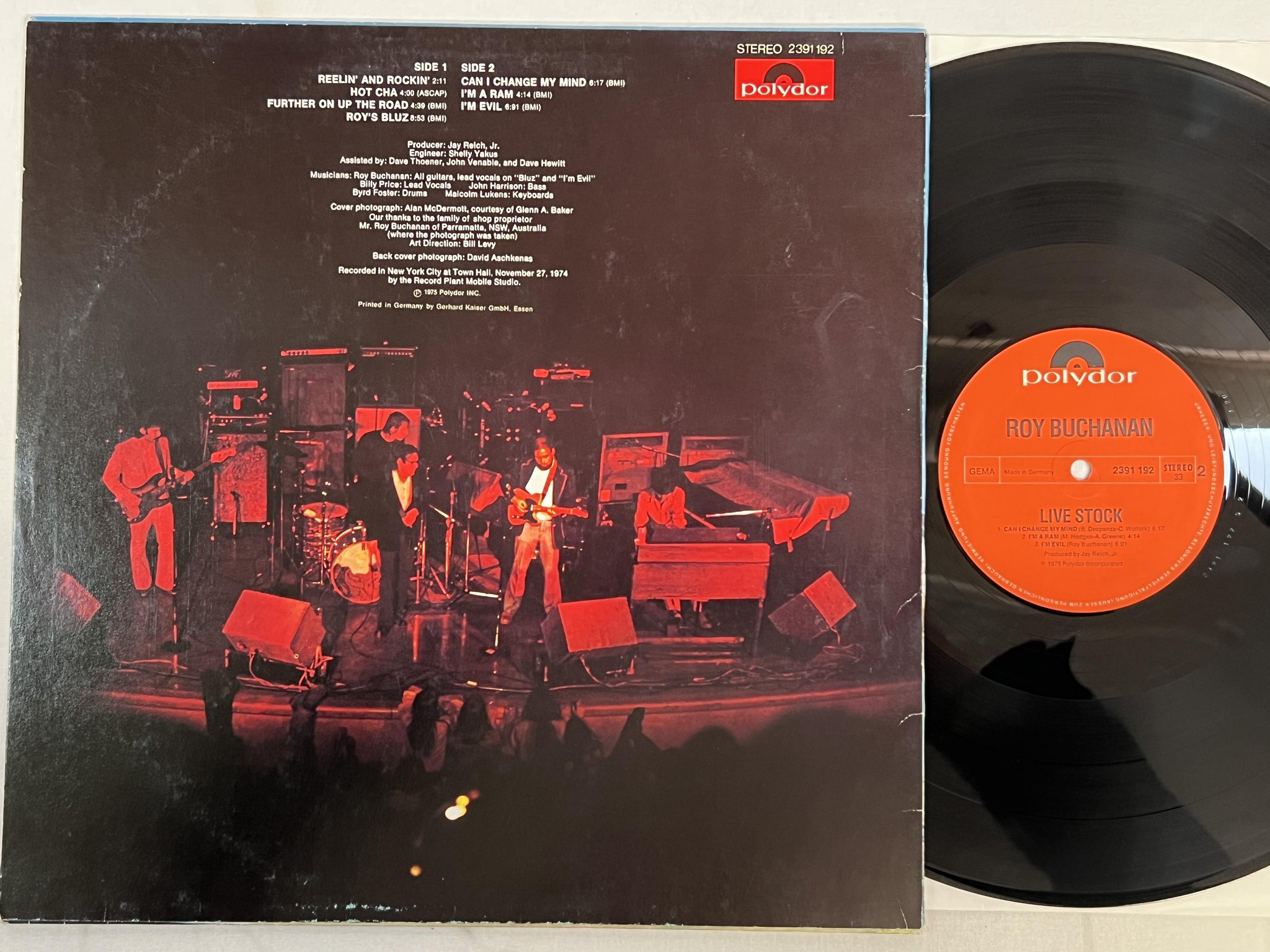 Omslagsbild för skivan ROY BUCHANAN live stock LP -75 Ger POLYDOR 2391 192