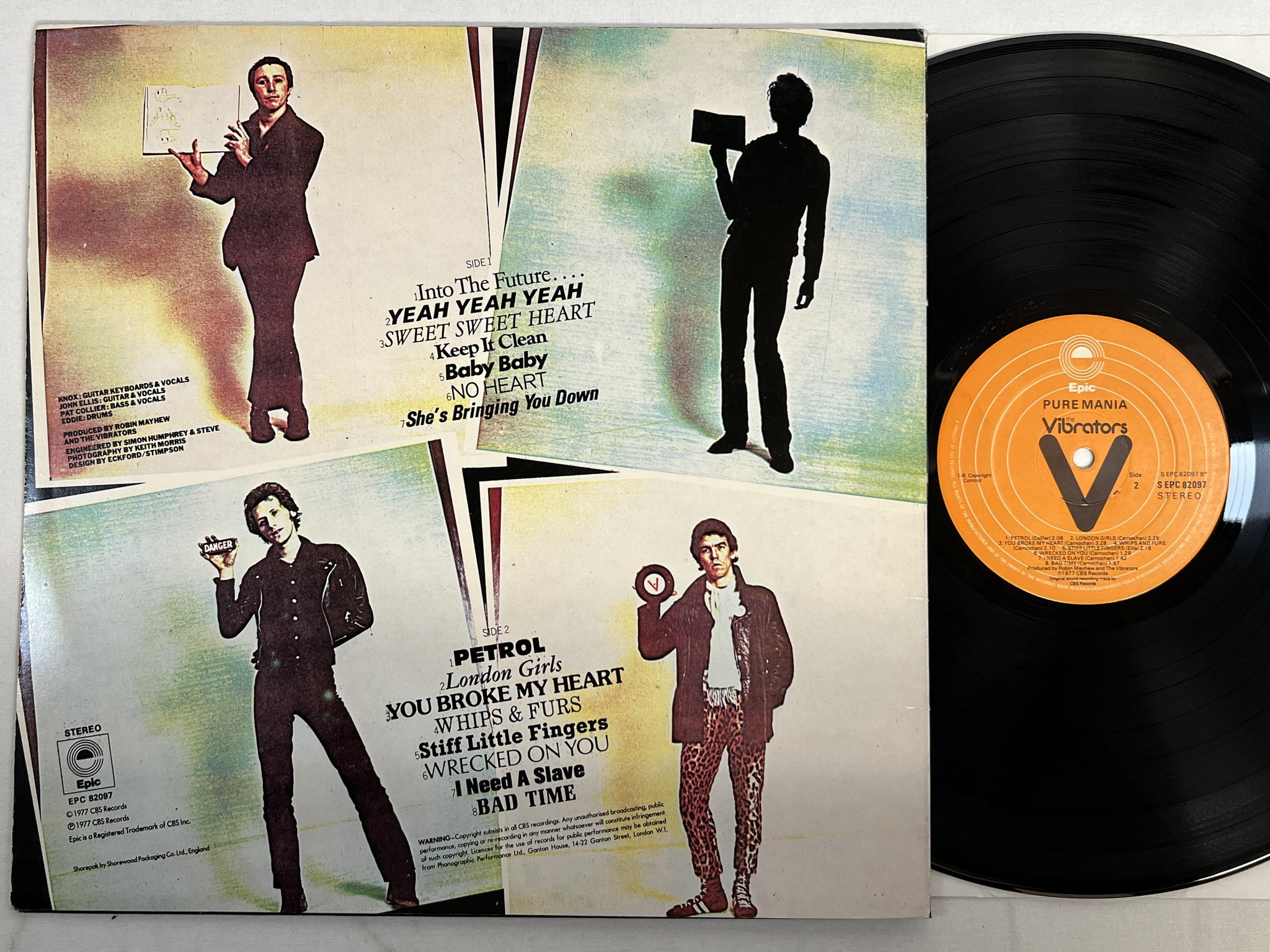 Omslagsbild för skivan THE VIBRATORS pure mania LP -77 UK EPIC S EPC 82097
