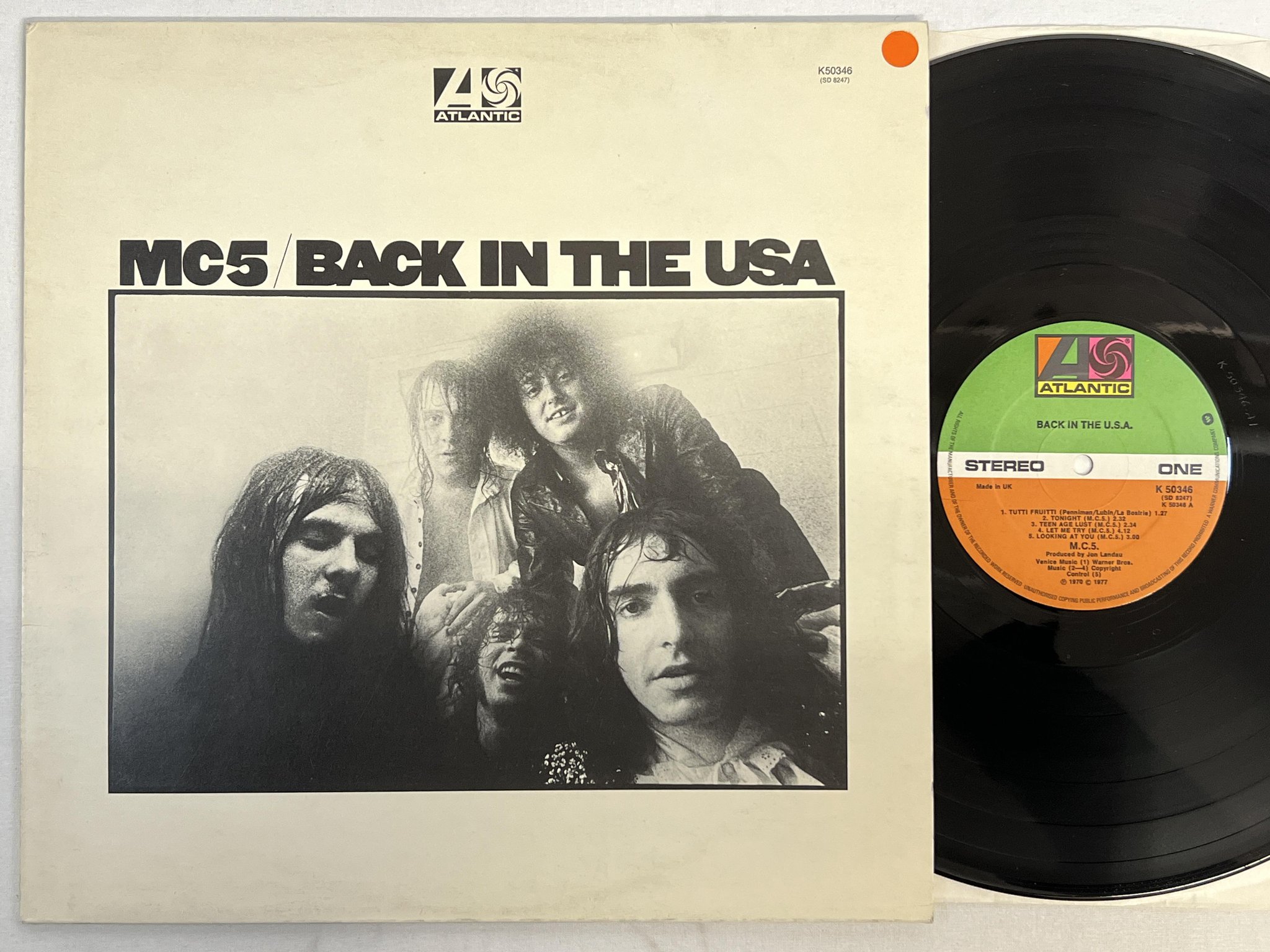 Omslagsbild för skivan MC5 back in the U.S.A. LP -70/77 UK ATLANTIC K 50346