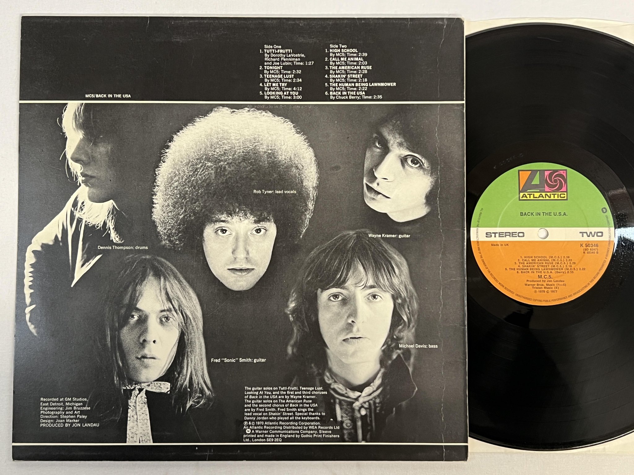 Omslagsbild för skivan MC5 back in the U.S.A. LP -70/77 UK ATLANTIC K 50346