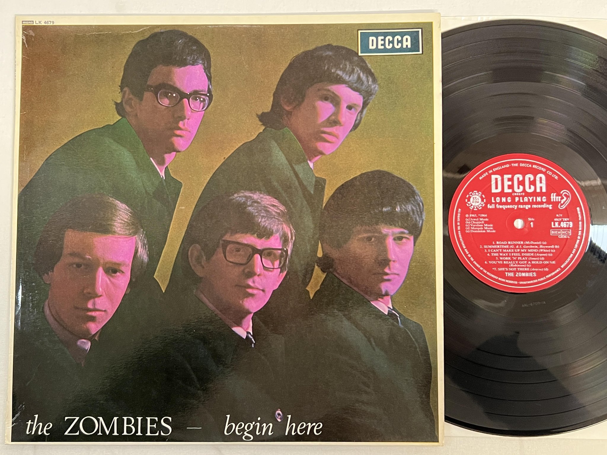 Omslagsbild för skivan THE ZOMBIES begin here LP -65 UK DECCA MONO LK 4679 ** nice copy **