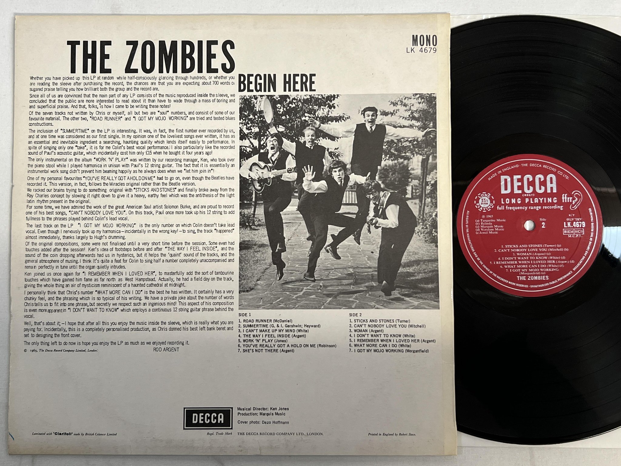 Omslagsbild för skivan THE ZOMBIES begin here LP -65 UK DECCA MONO LK 4679 ** nice copy **