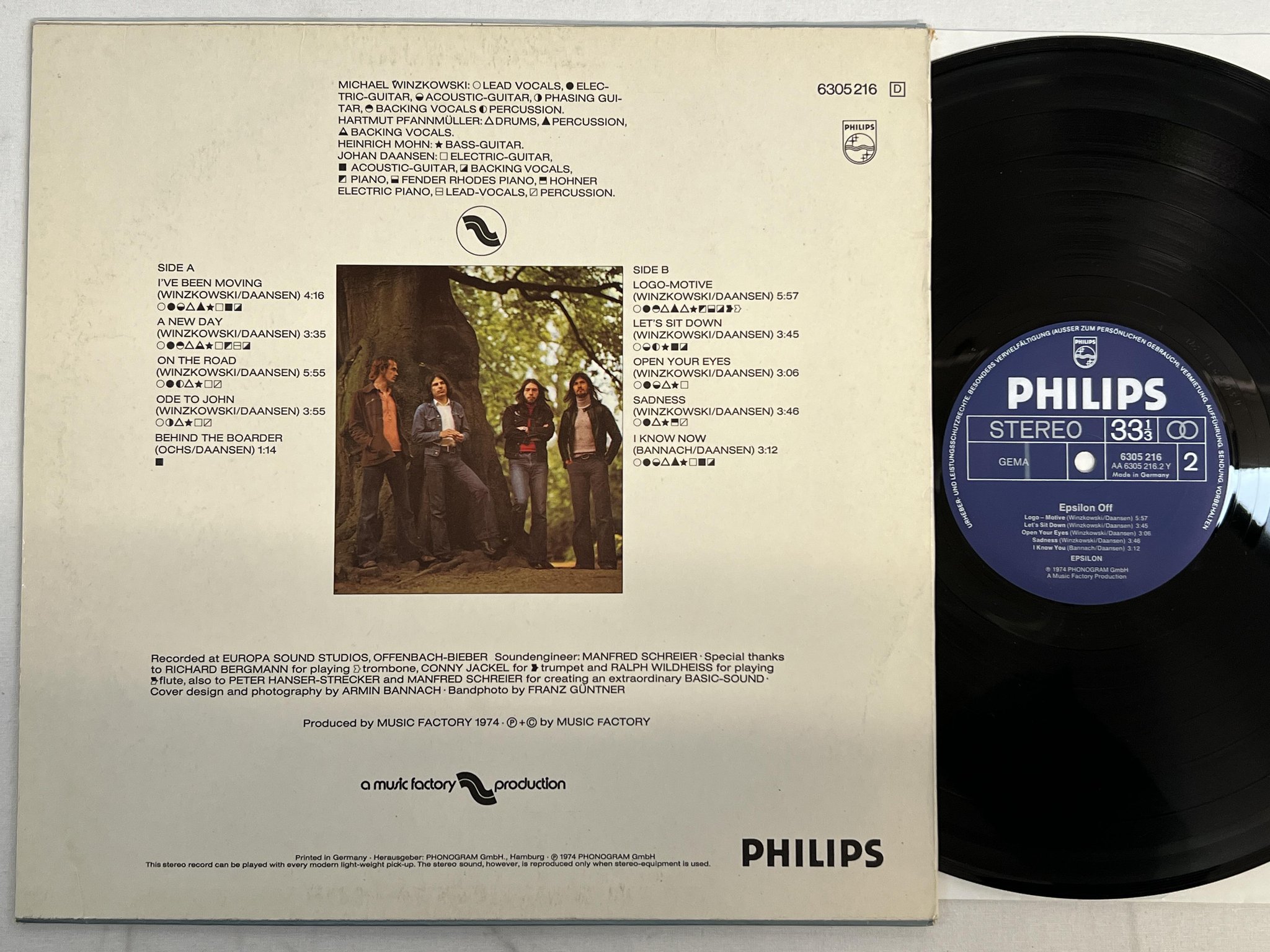 Omslagsbild för skivan EPSILON epsilon off LP -74 Ger PHILIPS 6305 216 SOUL-JAZZ