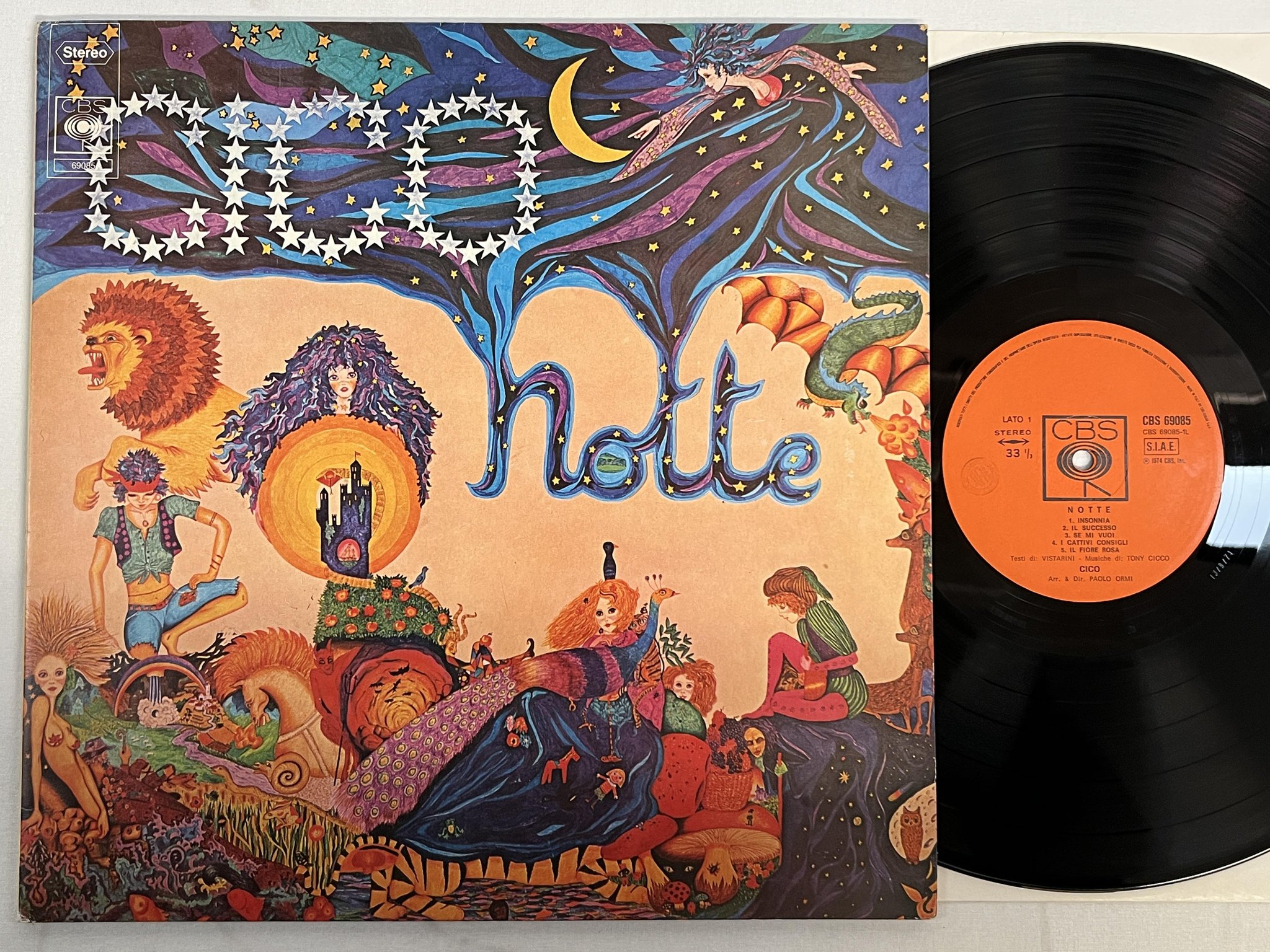 Omslagsbild för skivan CICO notte LP -74 Ita CBS 69085 