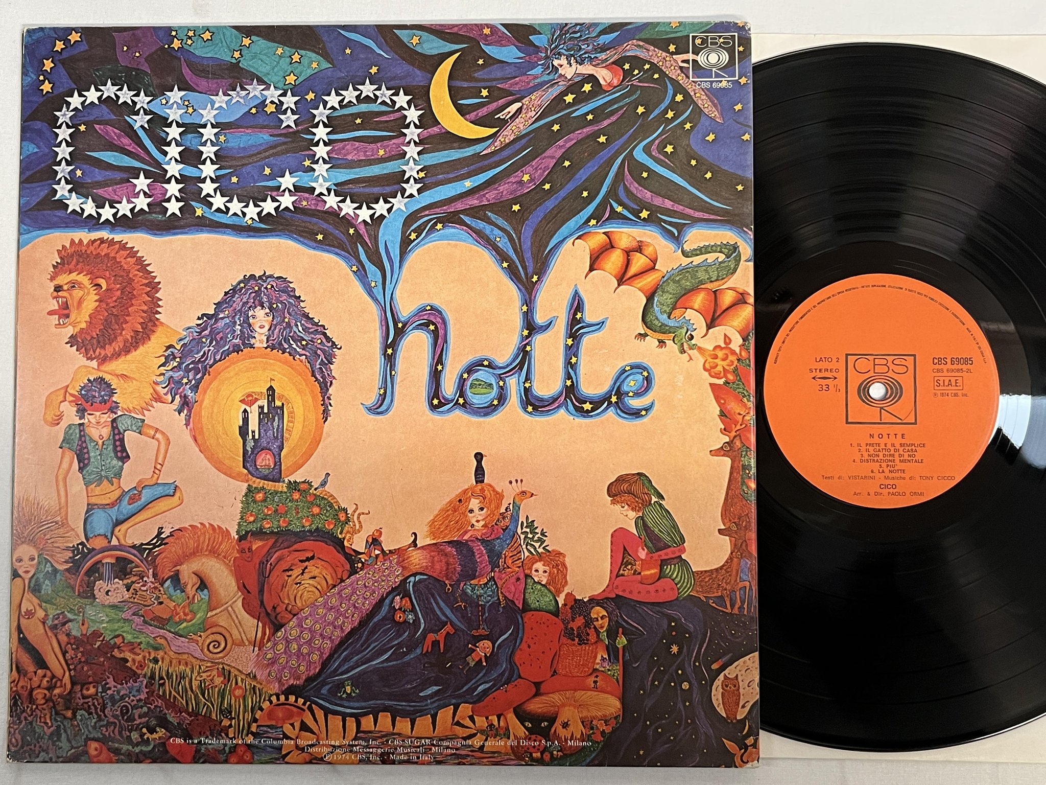 Omslagsbild för skivan CICO notte LP -74 Ita CBS 69085 