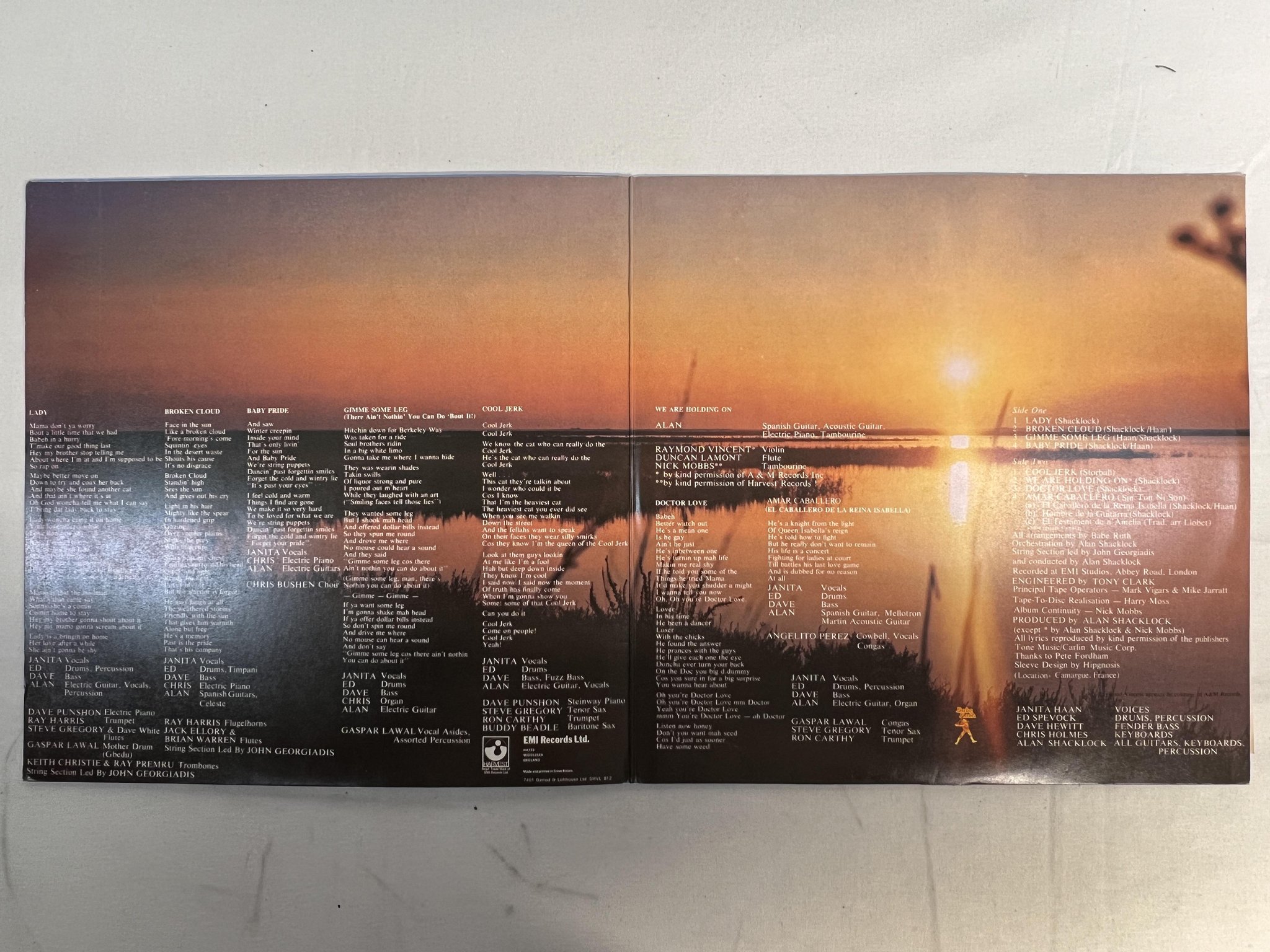 Omslagsbild för skivan BABE RUTH amar caballero LP UK HARVEST SHVL 812