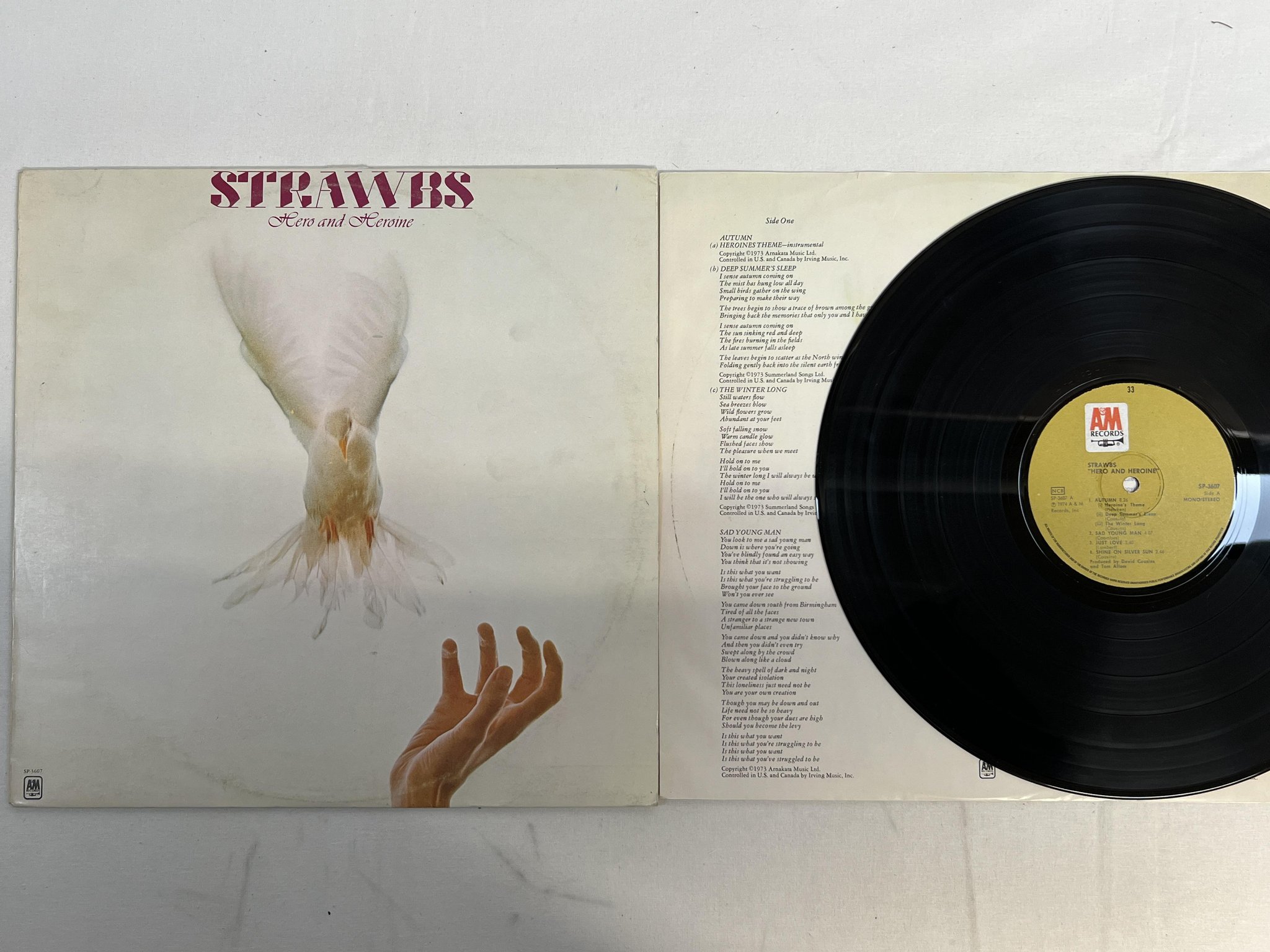 Omslagsbild för skivan STRAWBS hero and heroineLP -74 NCB A&M SP-3607