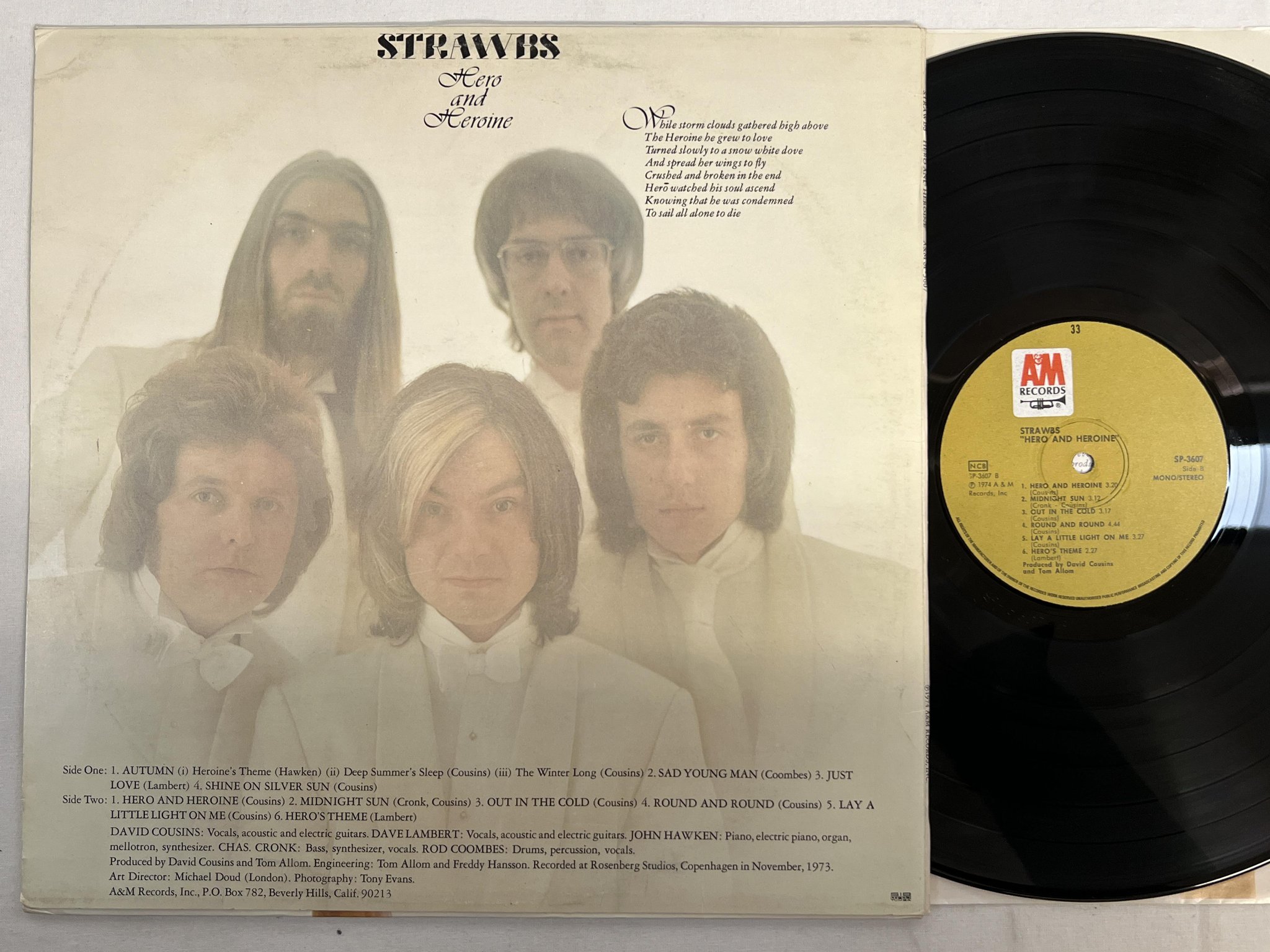 Omslagsbild för skivan STRAWBS hero and heroineLP -74 NCB A&M SP-3607
