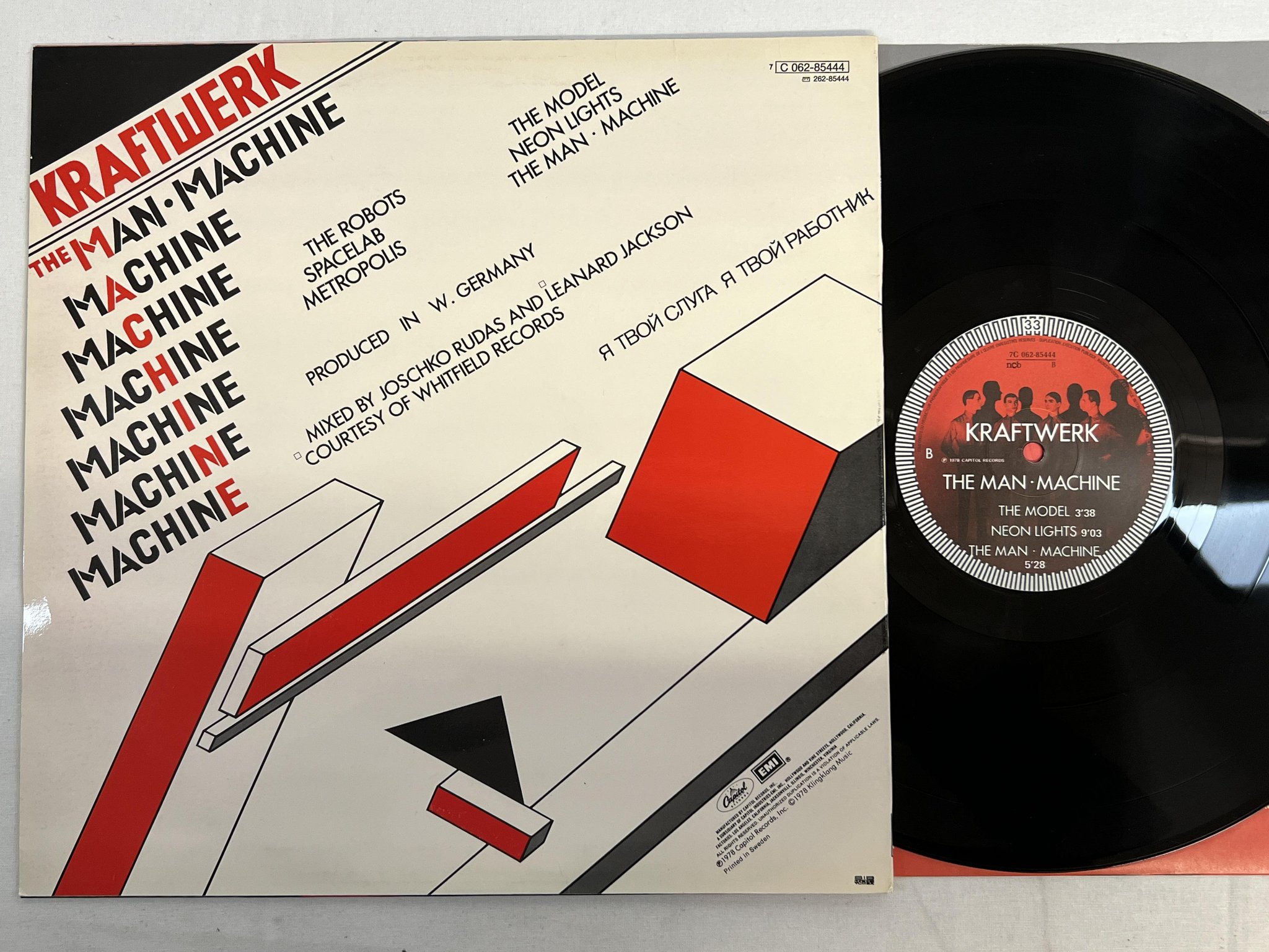 Omslagsbild för skivan KRAFTWERK the man machine LP -78 ncb CAPITOL 7C 062-85444