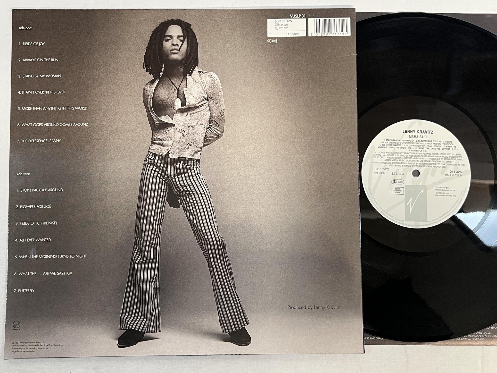 Omslagsbild för skivan LENNY KRAVITZ mama said LP -91 VIRGIN VUSLP 31