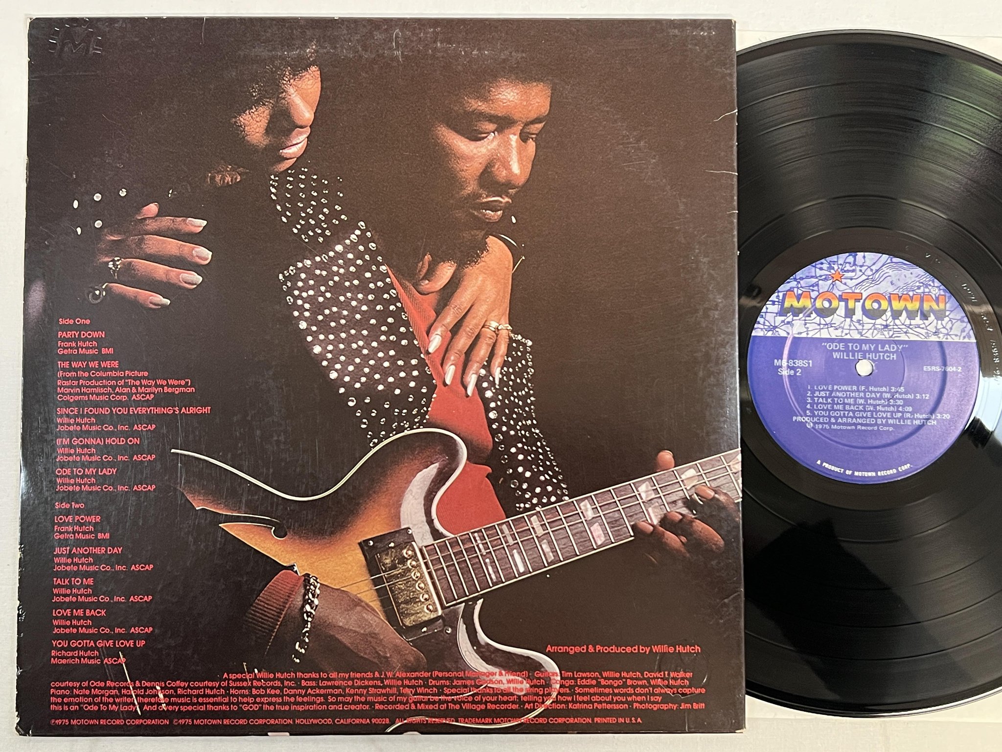 Omslagsbild för skivan WILLIE HUTCH ode to my lady LP -75 US MOTOWN M6-838S1