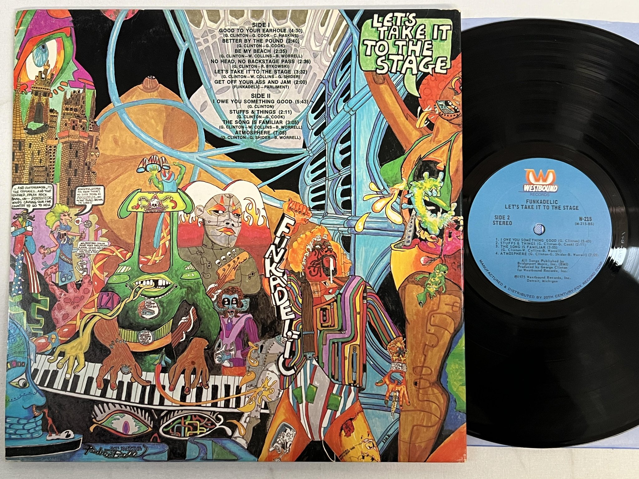 Omslagsbild för skivan FUNKADELIC let's take it to the stage LP -75 US WESTBOUND W-215 funk