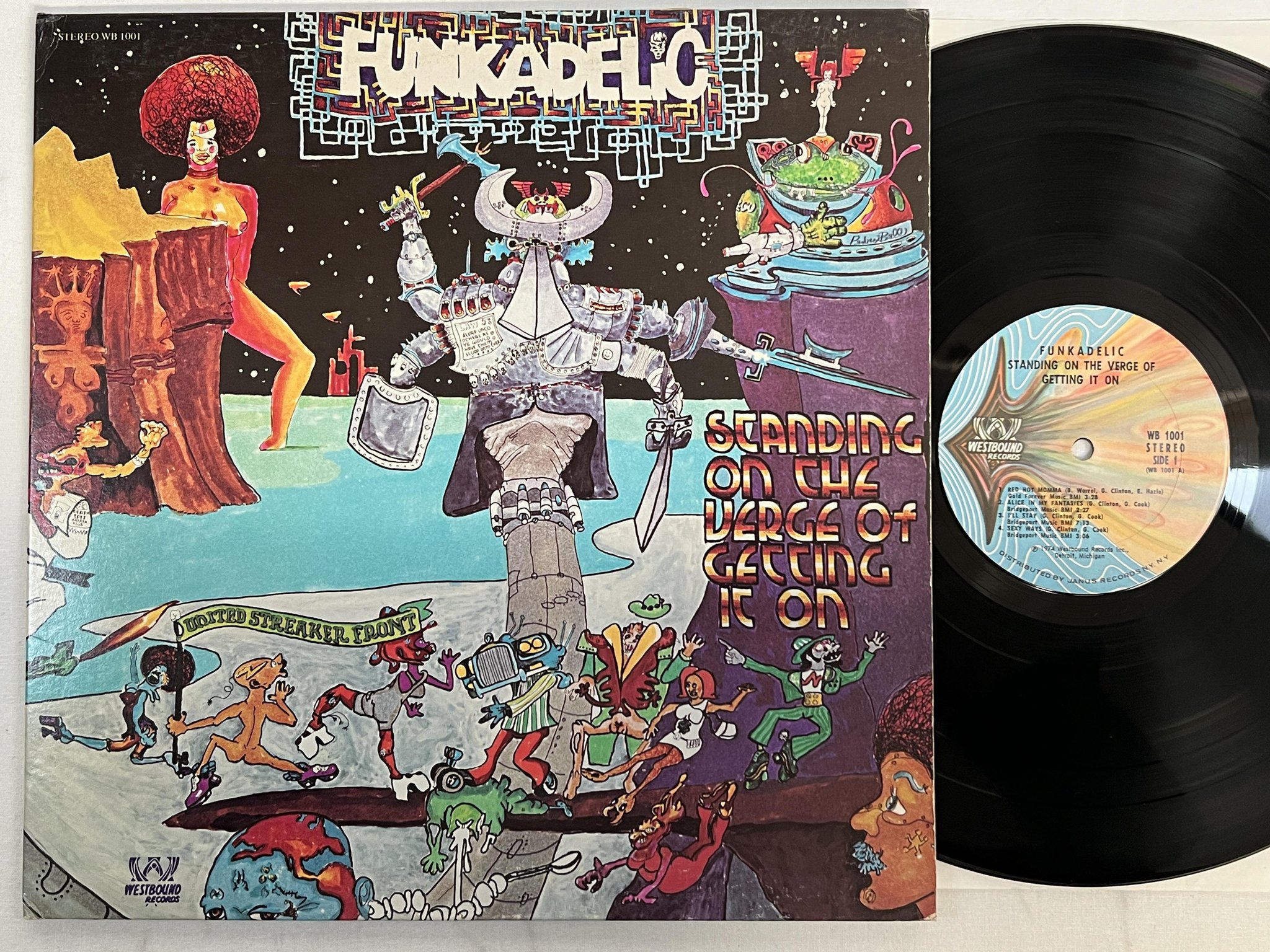 Omslagsbild för skivan FUNKADELIC standing on the verge.. LP -74 US WESTBOUND WB 1001