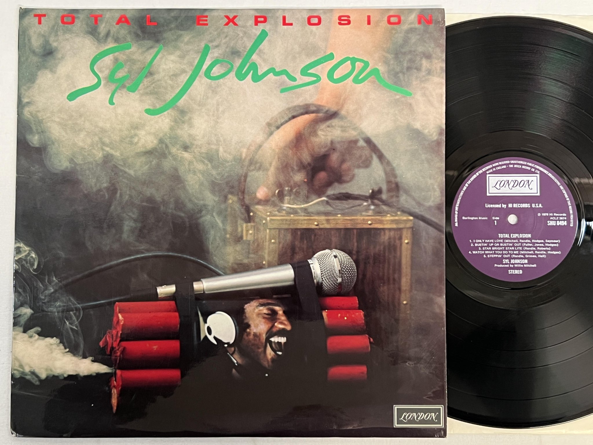 Omslagsbild för skivan SYL JOHNSON total explosion LP -76 UK LONDON SHU 8494