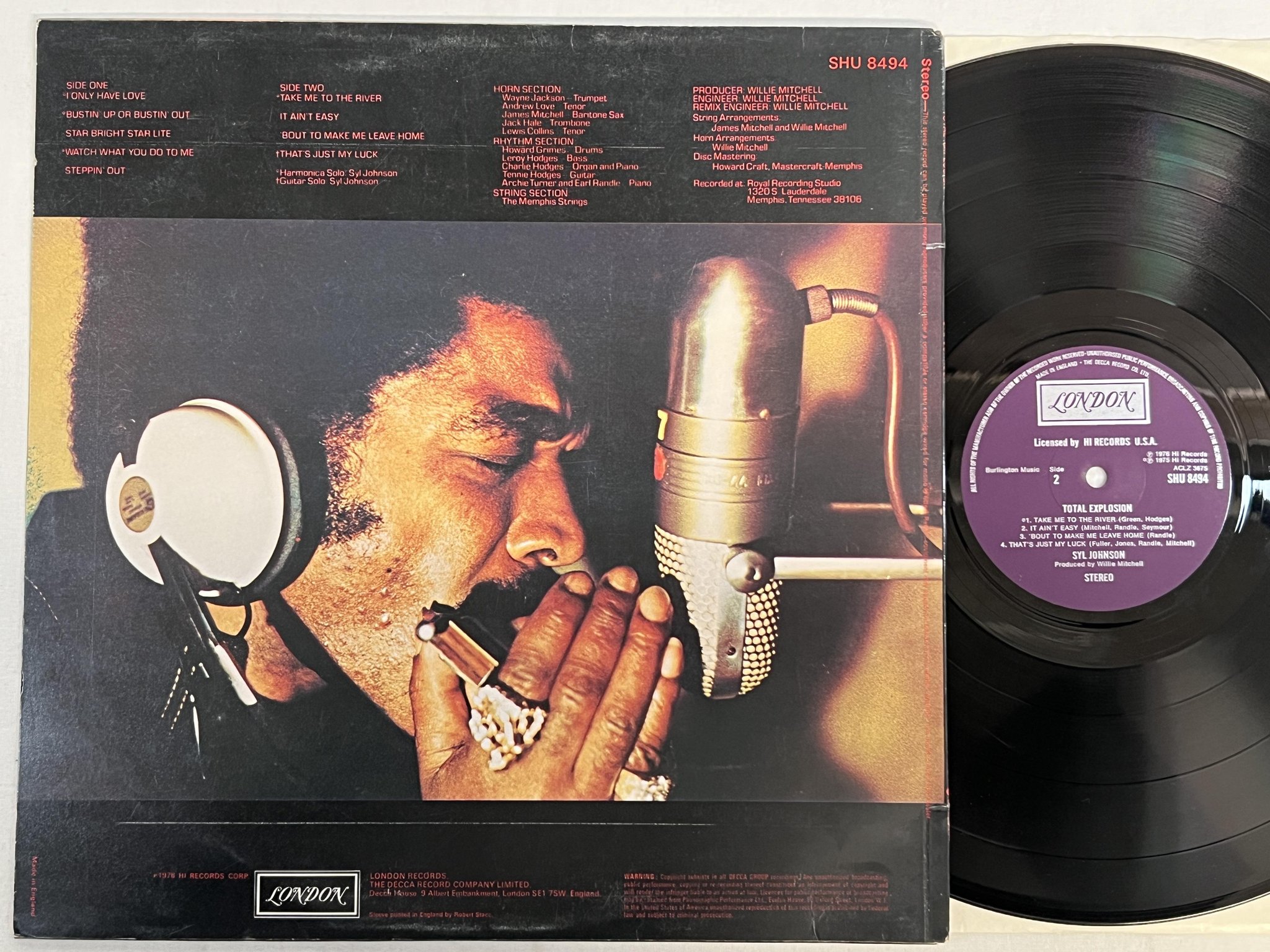 Omslagsbild för skivan SYL JOHNSON total explosion LP -76 UK LONDON SHU 8494