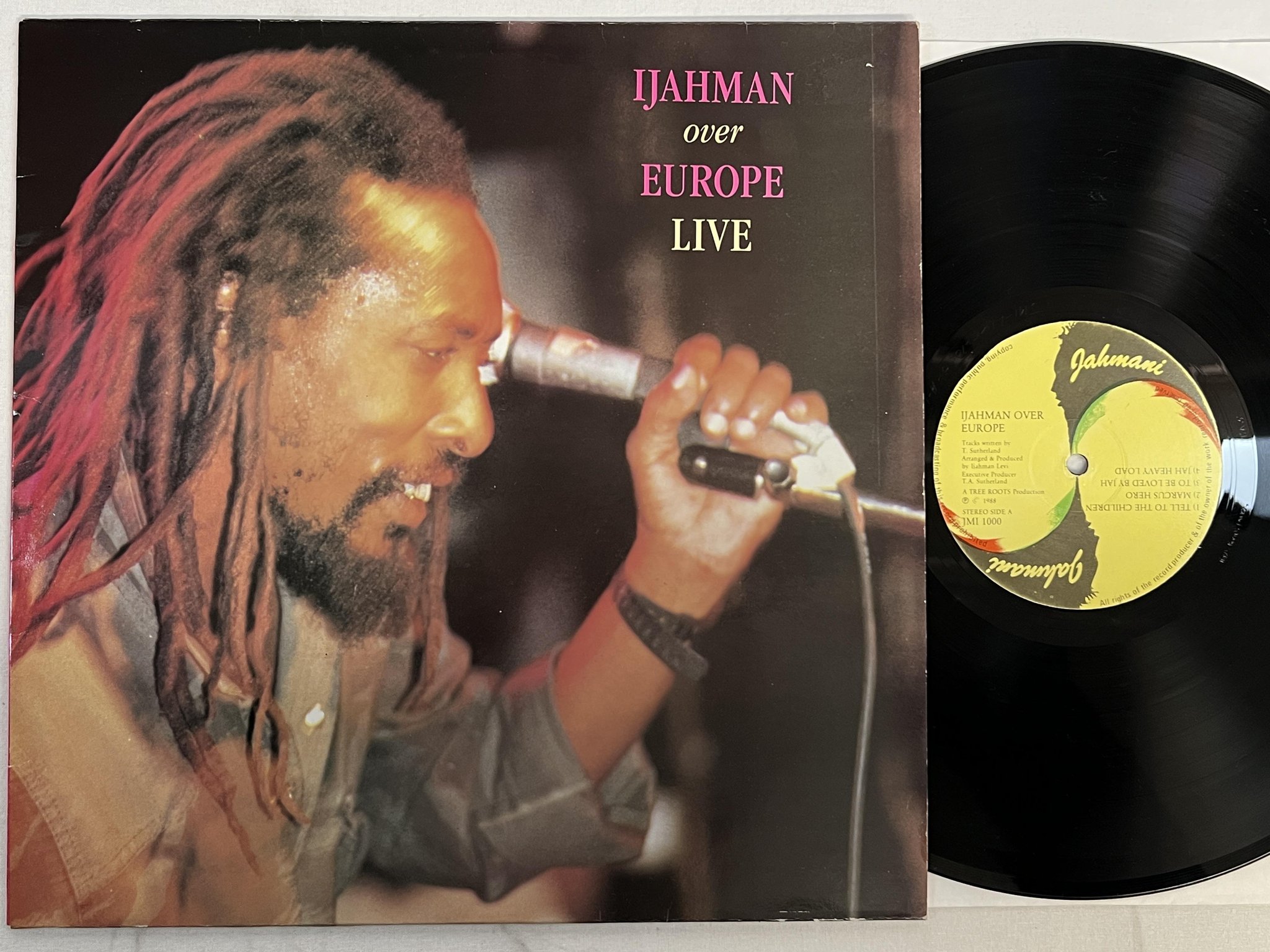 Omslagsbild för skivan IJAHMAN over Europe LP -88 JAHMANI JMI 1000