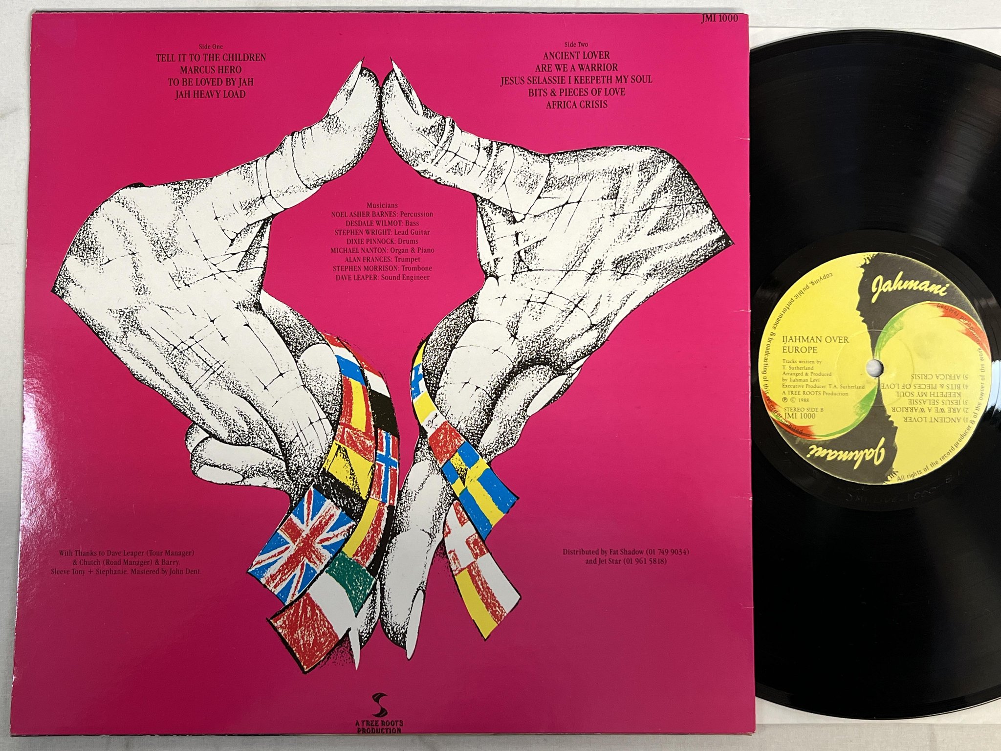 Omslagsbild för skivan IJAHMAN over Europe LP -88 JAHMANI JMI 1000