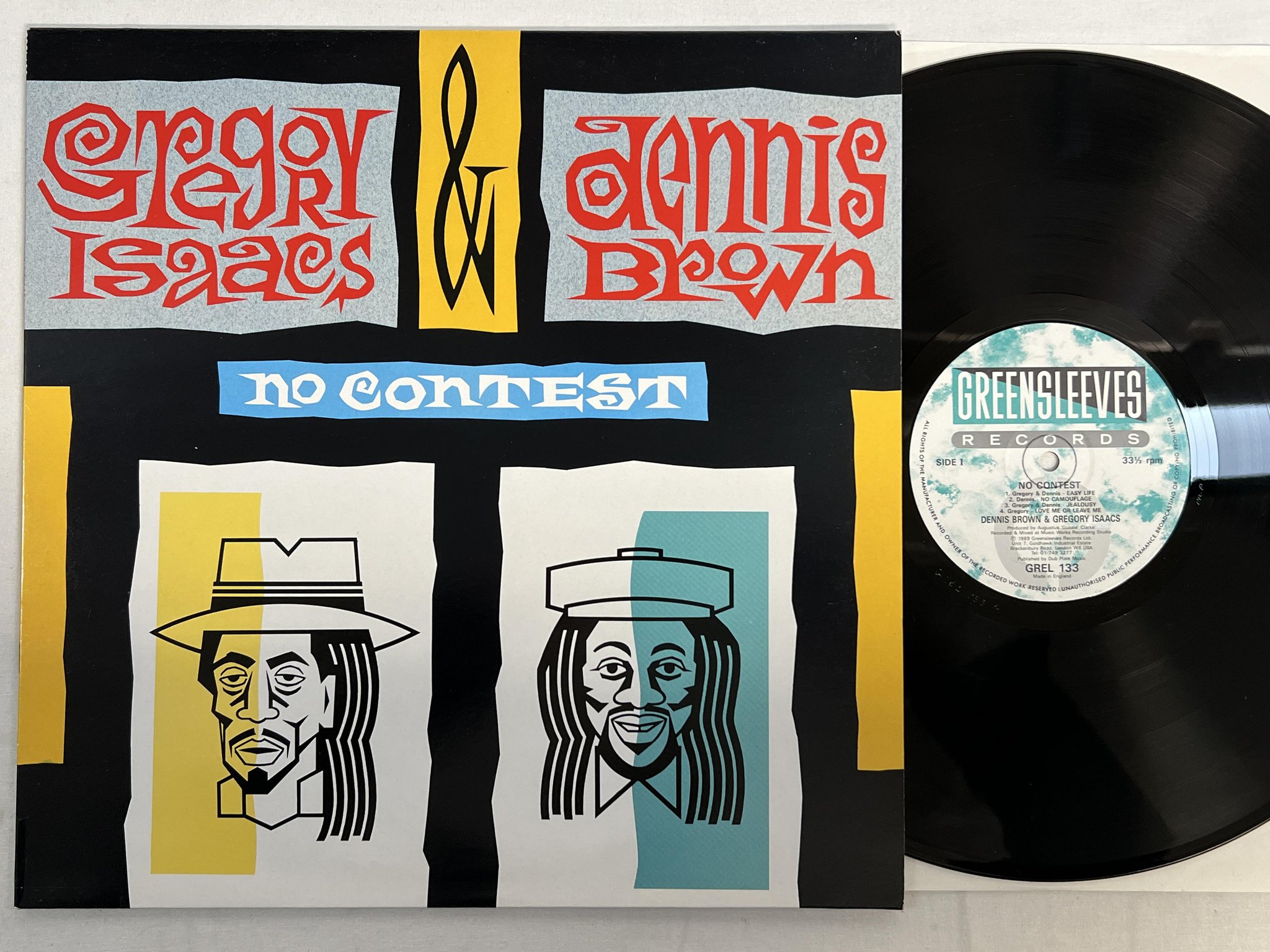 Omslagsbild för skivan DENNIS BROWN & GREGORY ISAACS no contest LP -89 UK GREENSLEEVES GREL 133