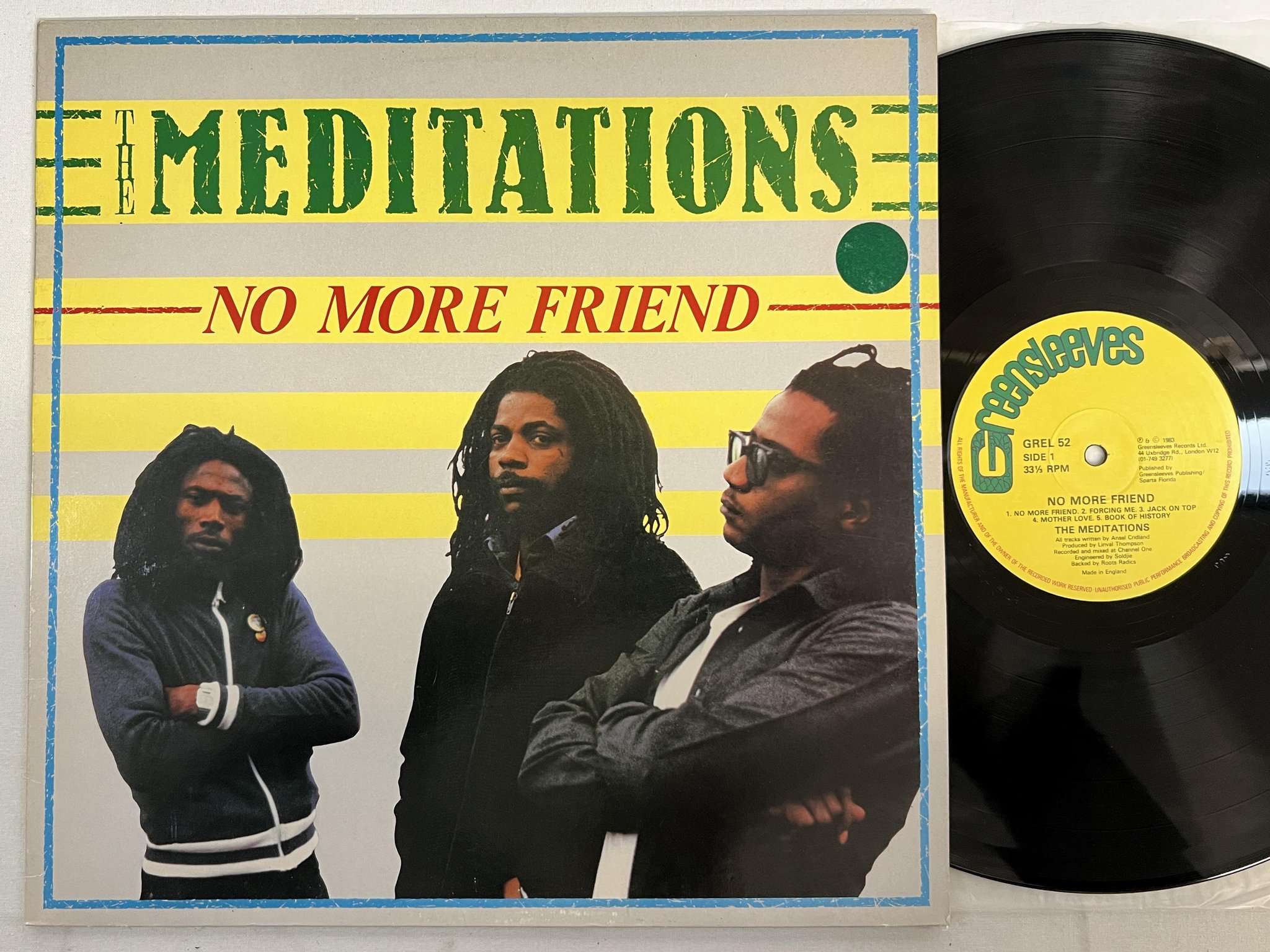 Omslagsbild för skivan THE MEDITATIONS no more friend LP -83 UK GREENSLEEVES GREL 52