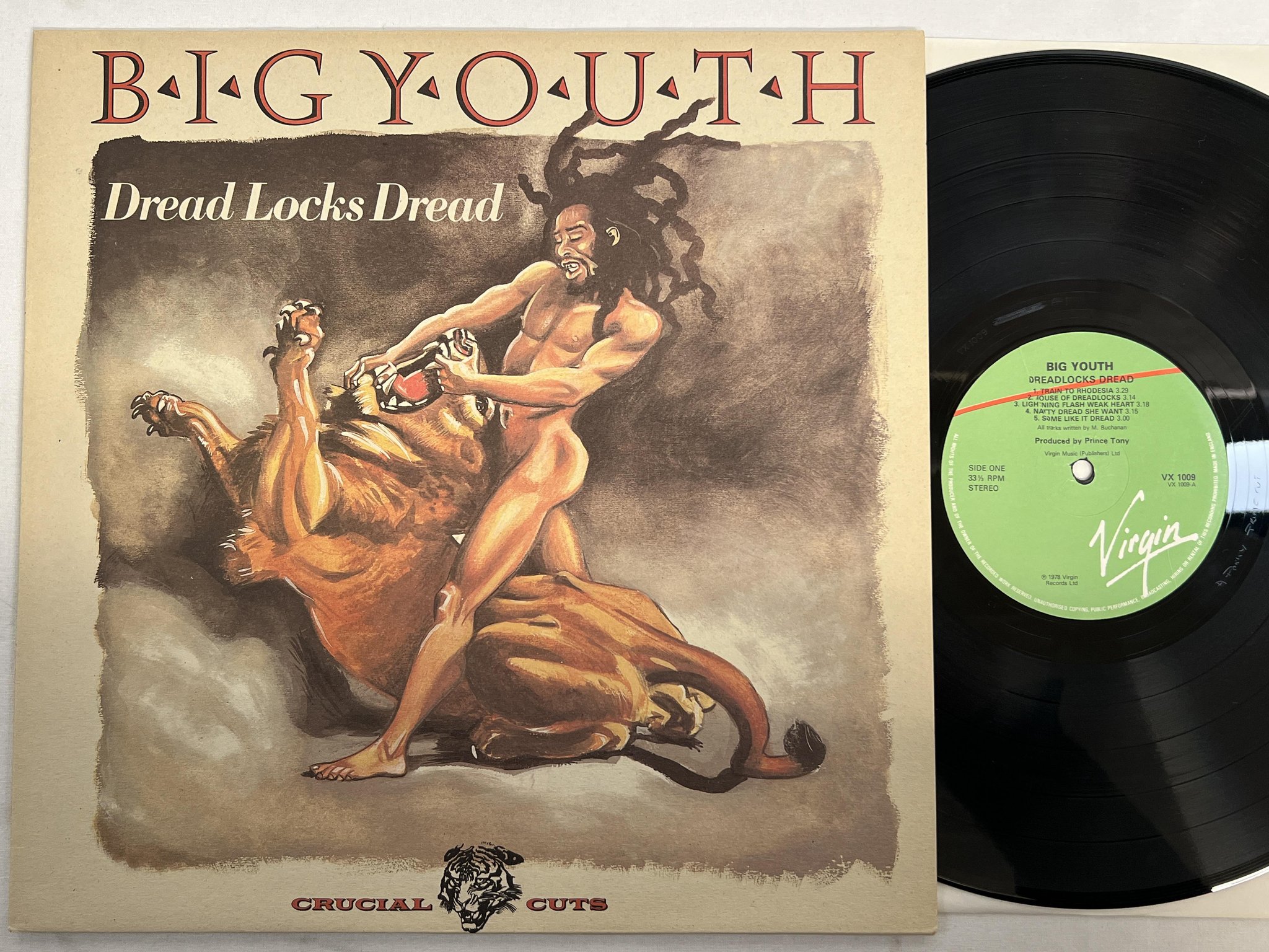 Omslagsbild för skivan BIG YOUTH Dread Locks Dread LP -78 UK virgin vx 1009