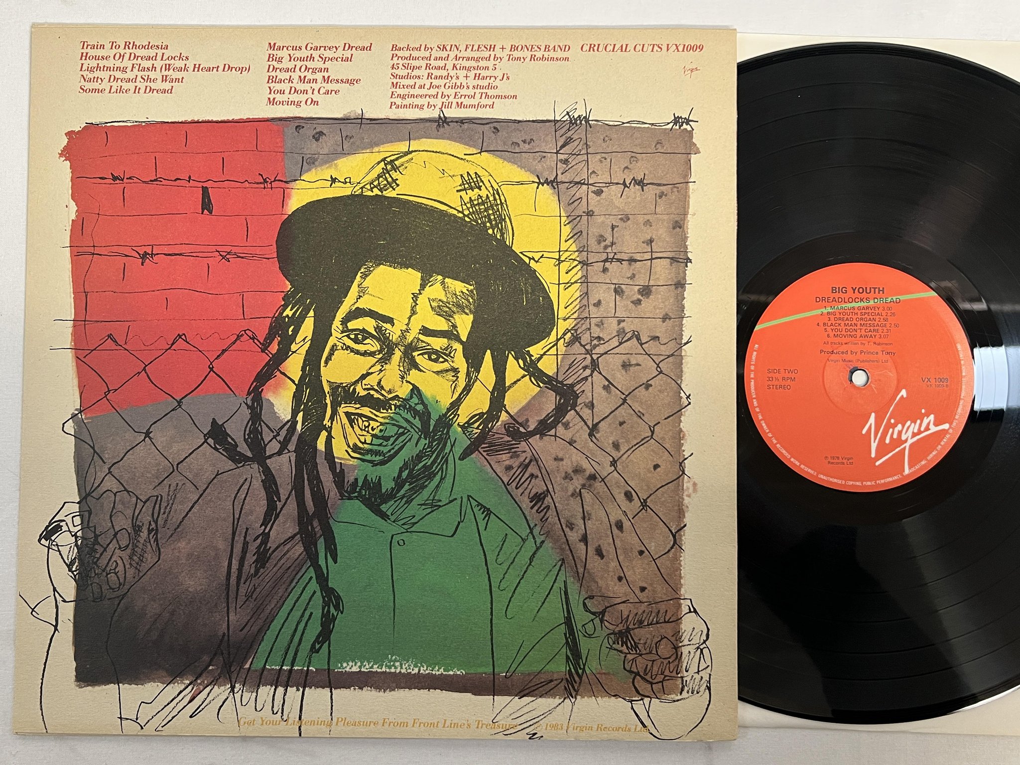Omslagsbild för skivan BIG YOUTH Dread Locks Dread LP -78 UK virgin vx 1009