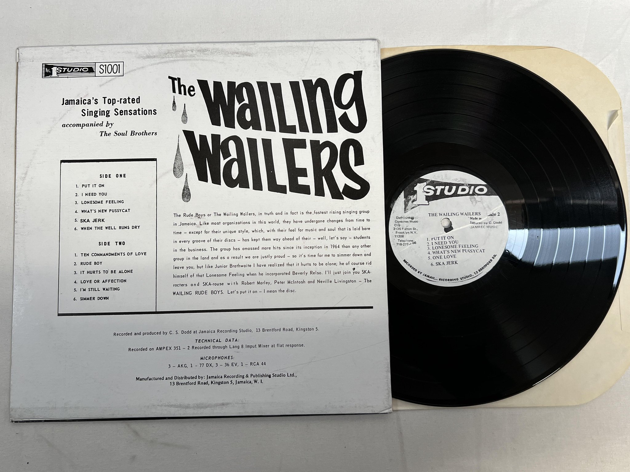 Omslagsbild för skivan THE WAILING WAILERS s/t LP Jamaica STUDIO ONE SOLP 1001 * rare *