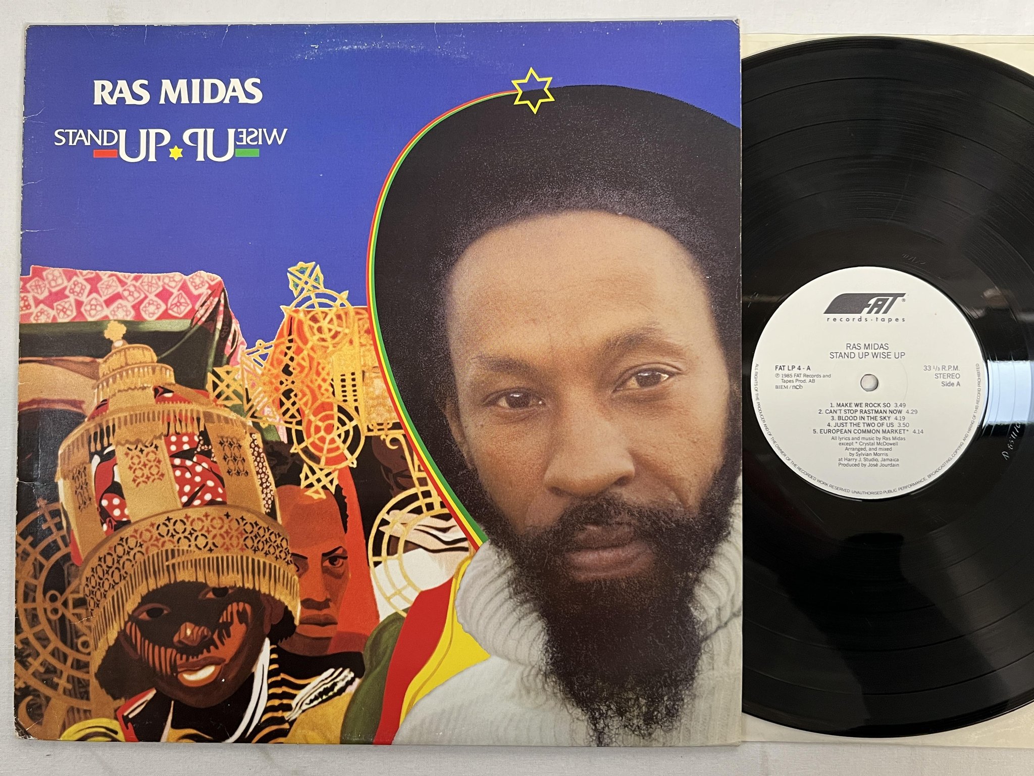 Omslagsbild för skivan RAS MIDAS Stand Up Wise Up LP -85 Swe FAT LP 4 