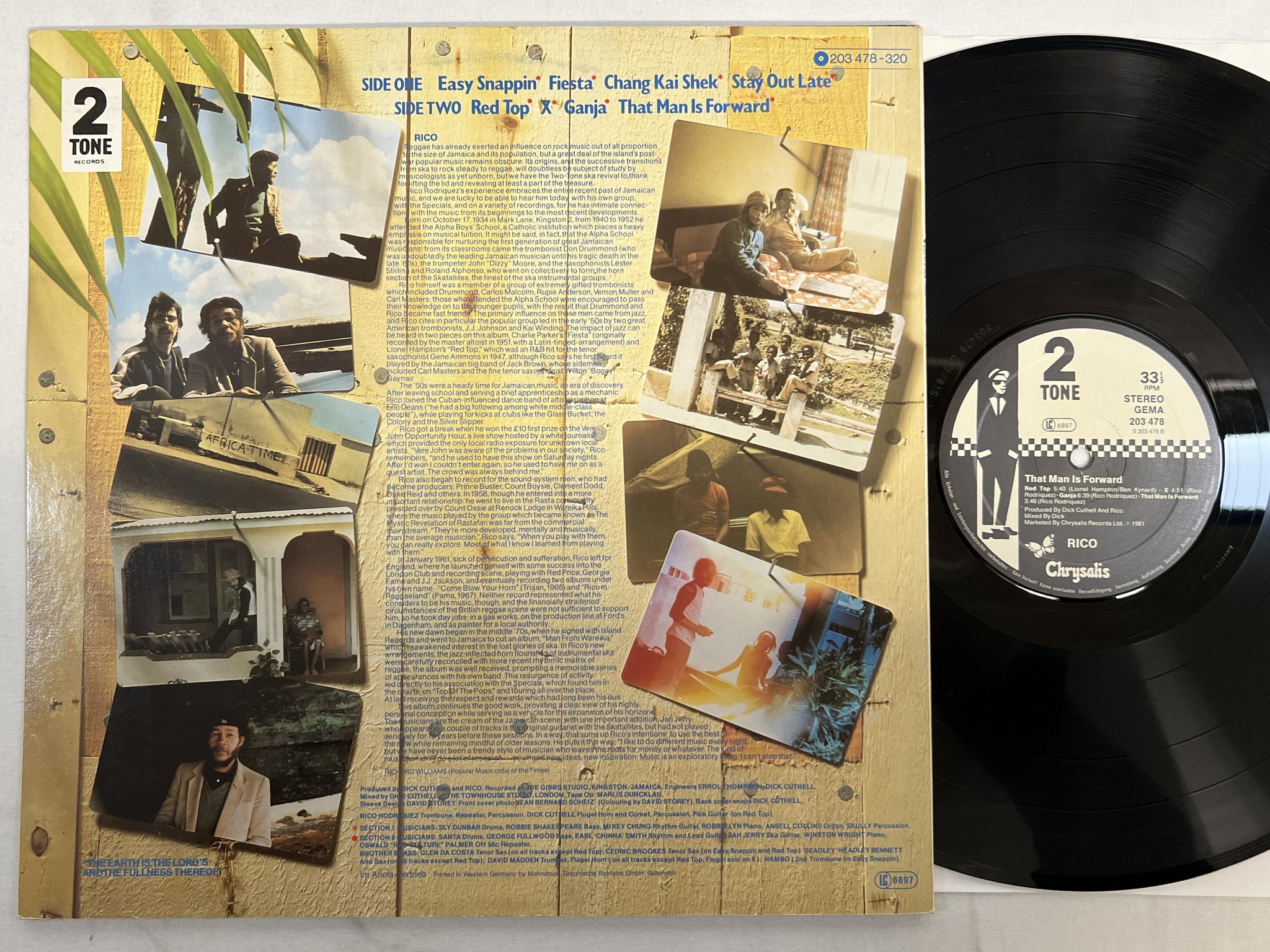 Omslagsbild för skivan RICO that man is forward LP -81 Ger 2 TONE 203478