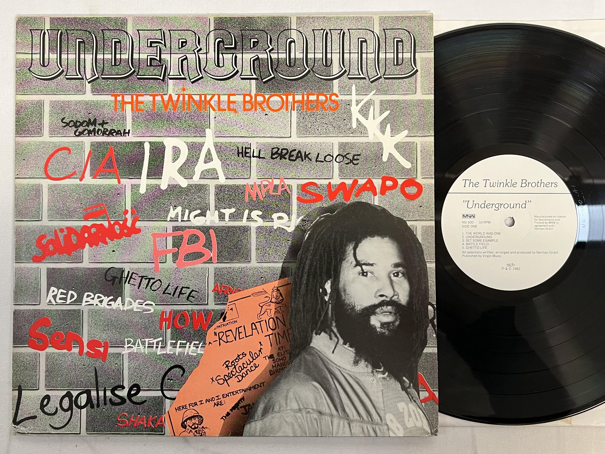 Omslagsbild för skivan TWINKLE BROTHERS underground LP -82 ncb MNW NG 500