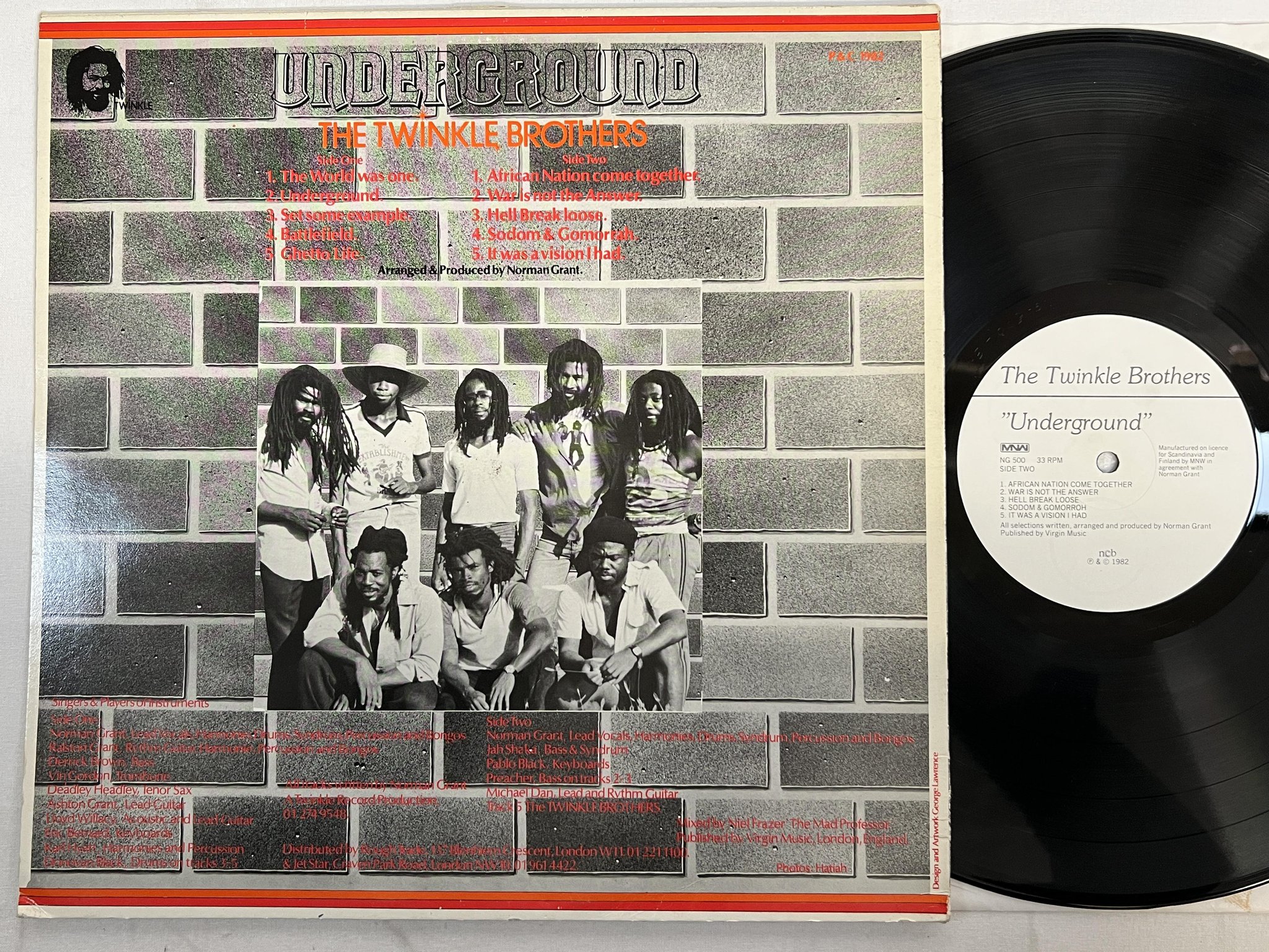 Omslagsbild för skivan TWINKLE BROTHERS underground LP -82 ncb MNW NG 500