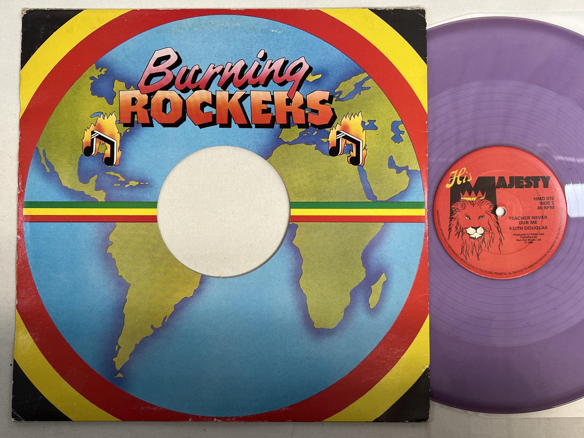 Omslagsbild för skivan KEITH DOUGLAS teacher never taught me 12"single -80 HIS MAJESTY HMD 015 * RARE *