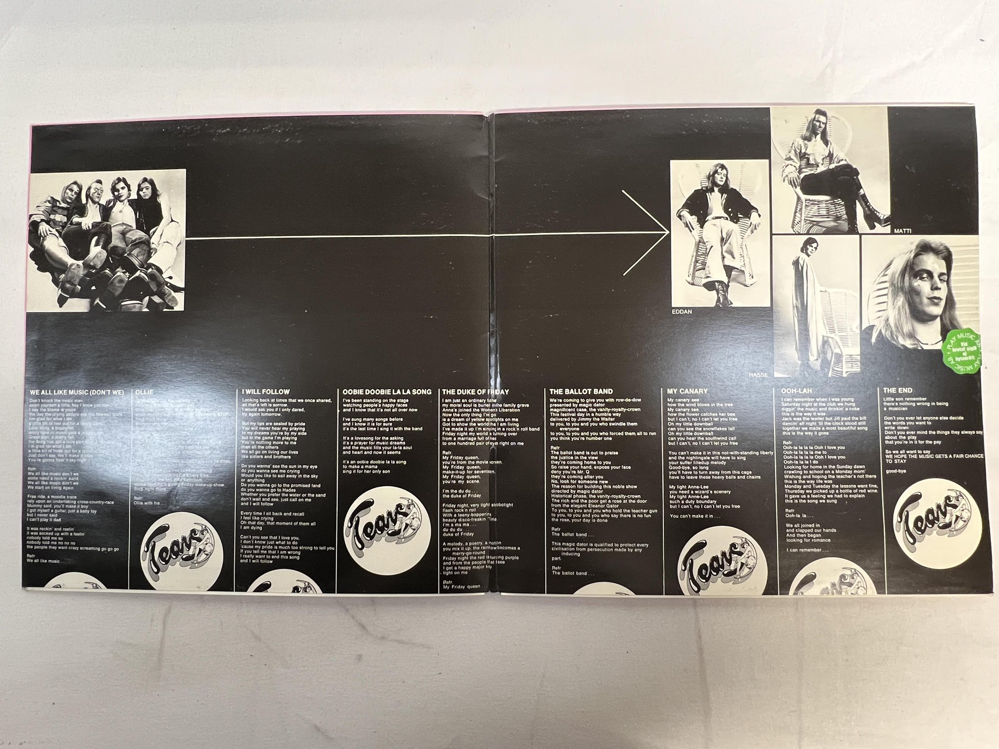 Omslagsbild för skivan TEARS s/t LP -74 Swe GAZELL GLP-500 glam rock classic !  !