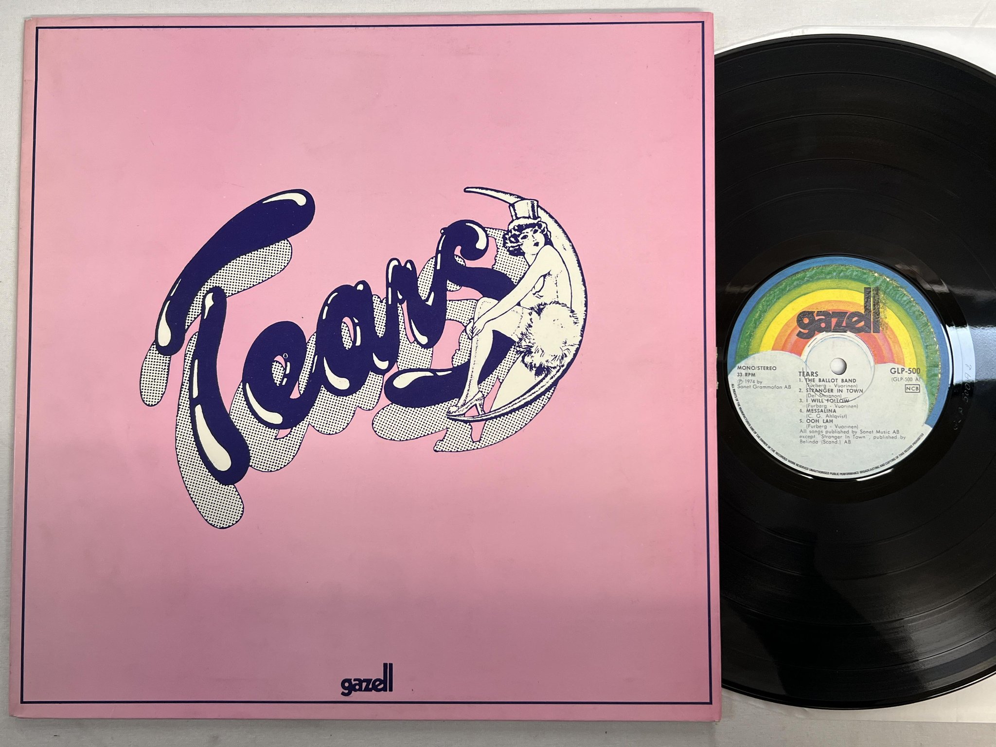 Omslagsbild för skivan TEARS s/t LP -74 Swe GAZELL GLP-500 glam rock classic !  !