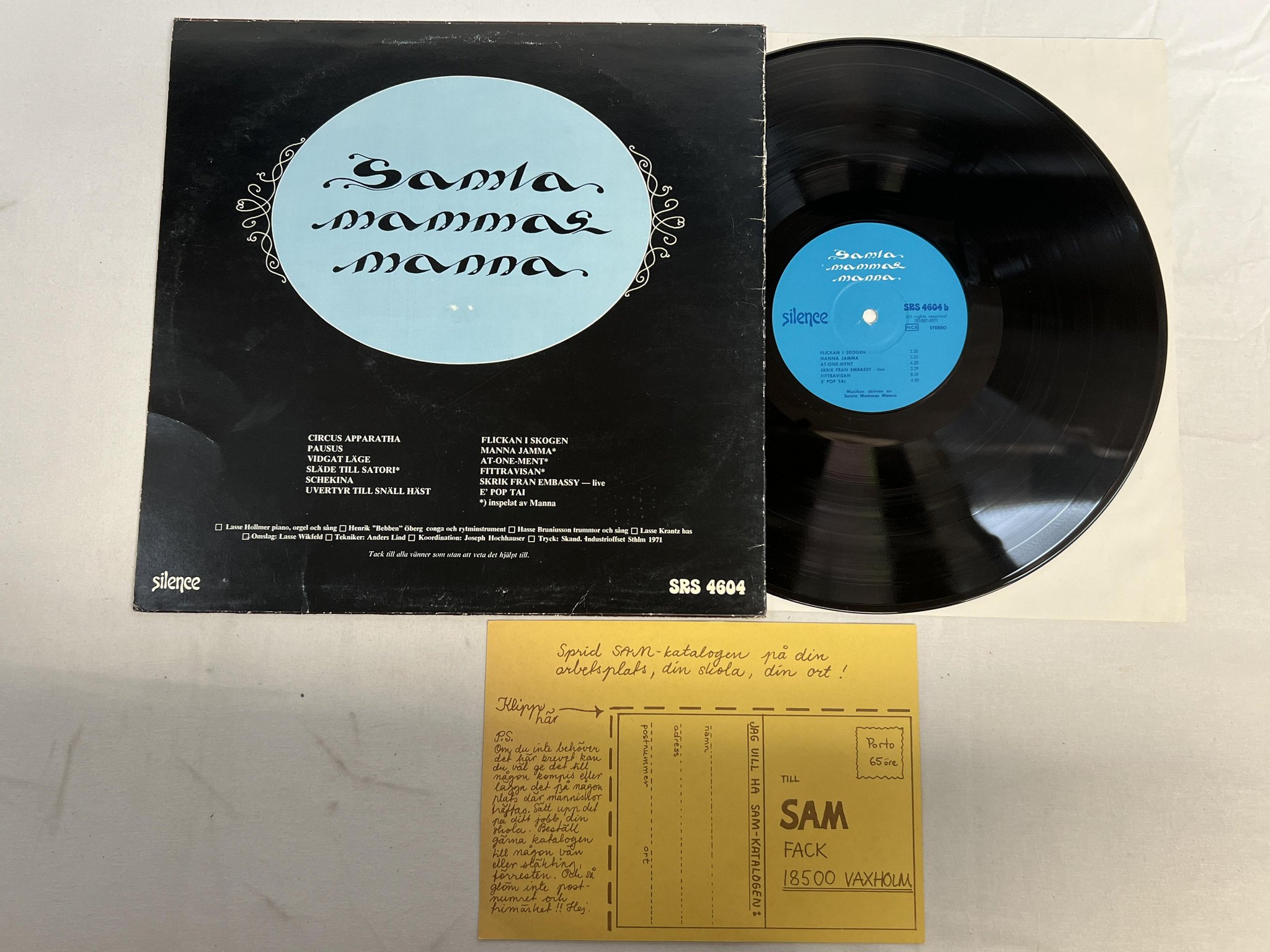 Omslagsbild för skivan SAMLA MAMMAS MANNA s/t LP Swe SILENCE SRS 4604