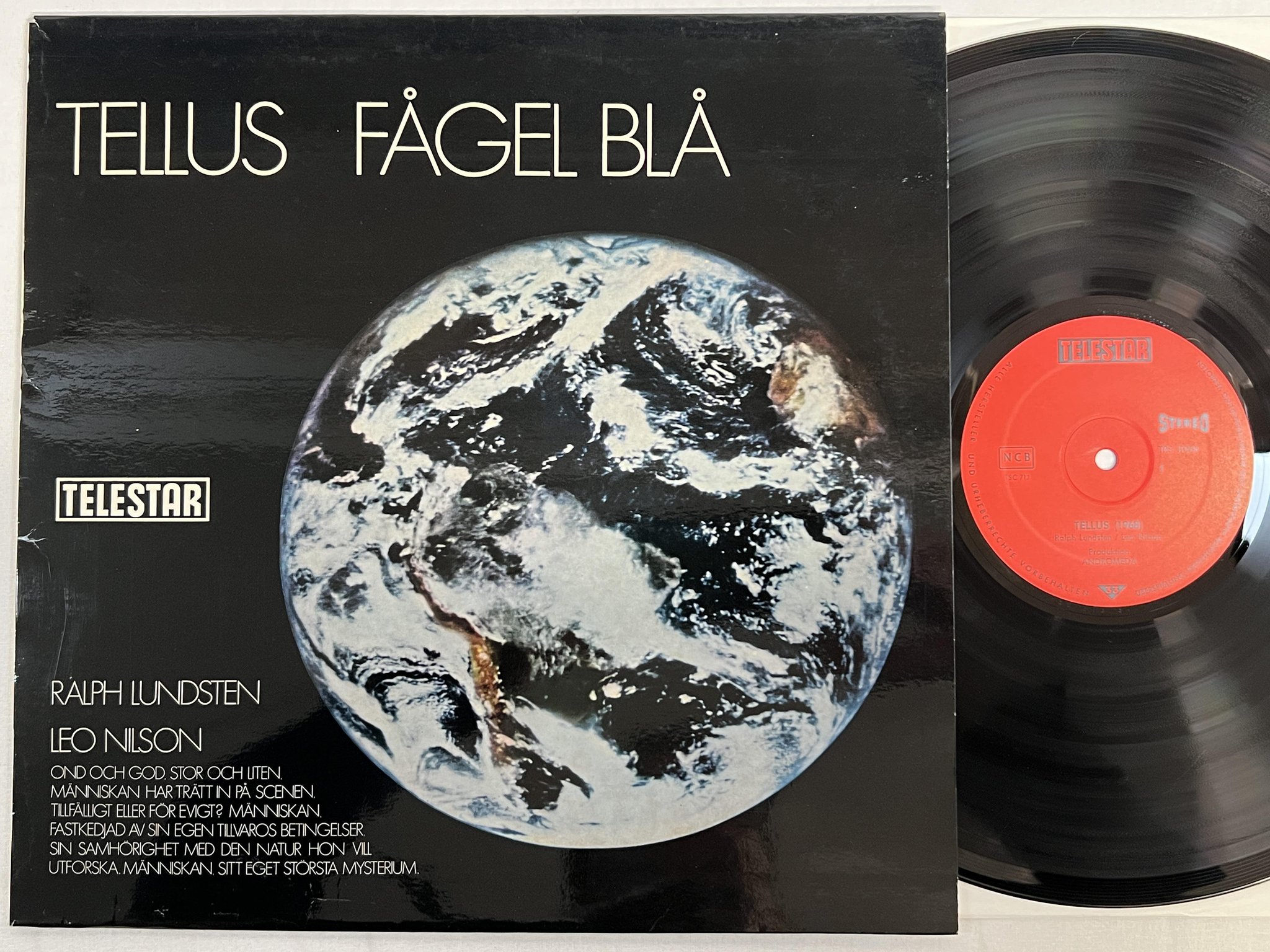 Omslagsbild för skivan RALPH LUNDSTEN fågel blå LP -69 Swe TELESTAR TRS 11066 electronic