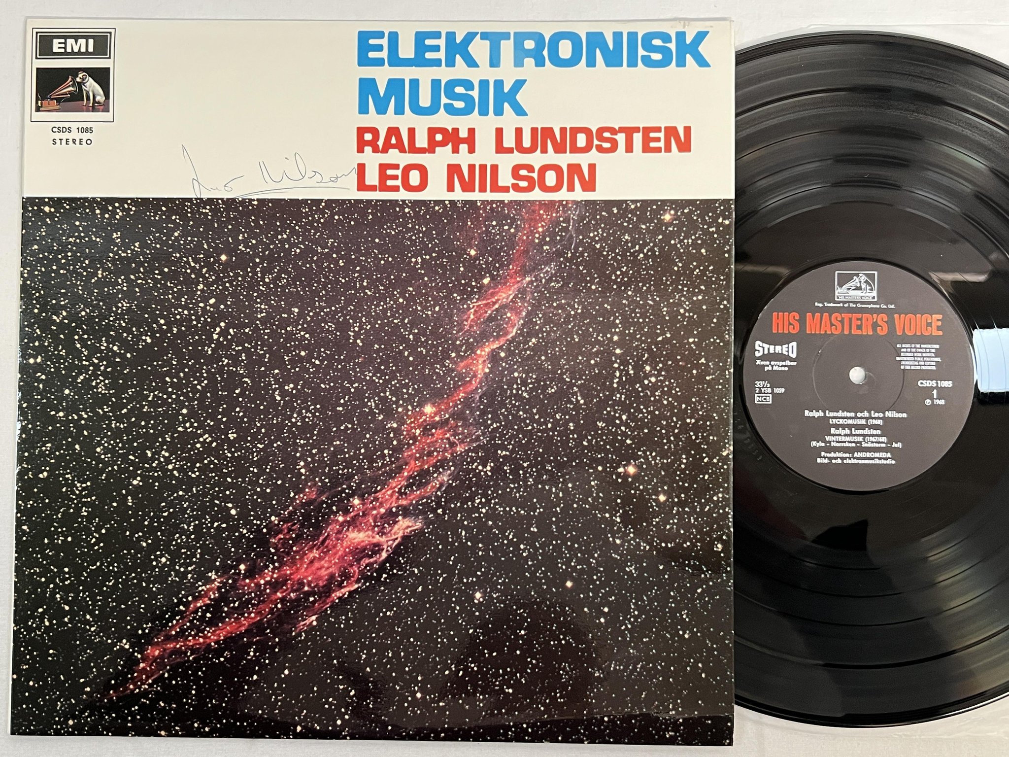 Omslagsbild för skivan RALPH LUNDSTEN LEO NILSON elektronisk musik LP -68 Swe HMV CSDS 1085