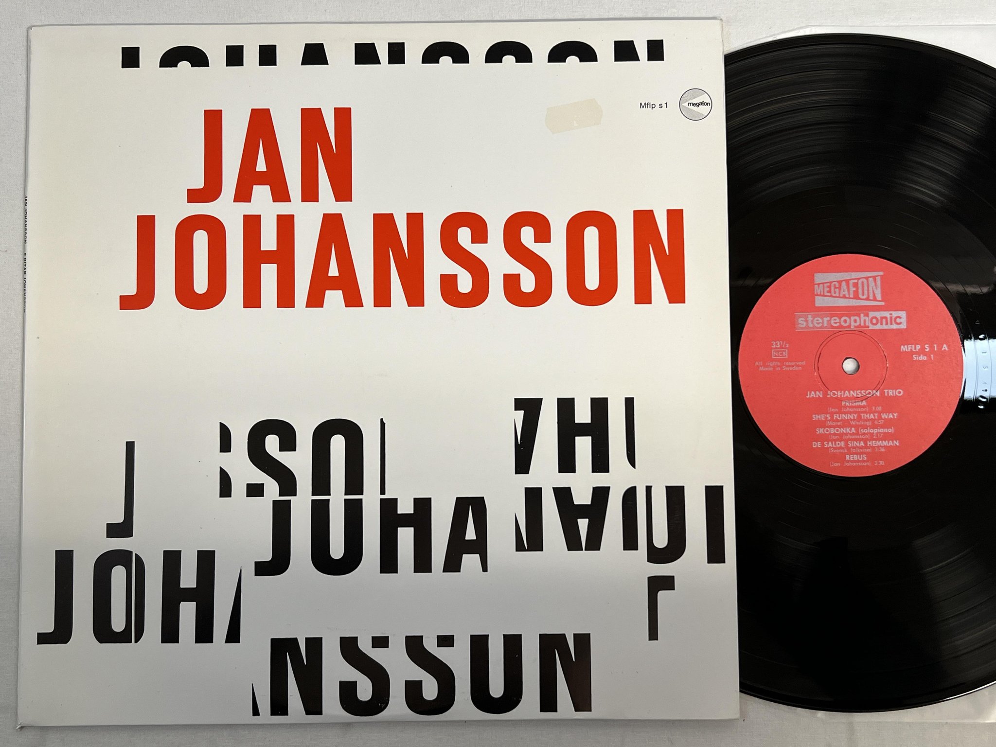 Omslagsbild för skivan JAN JOHANSSON 8 bitar LP -61Swe MEGAFON MFLP 1 