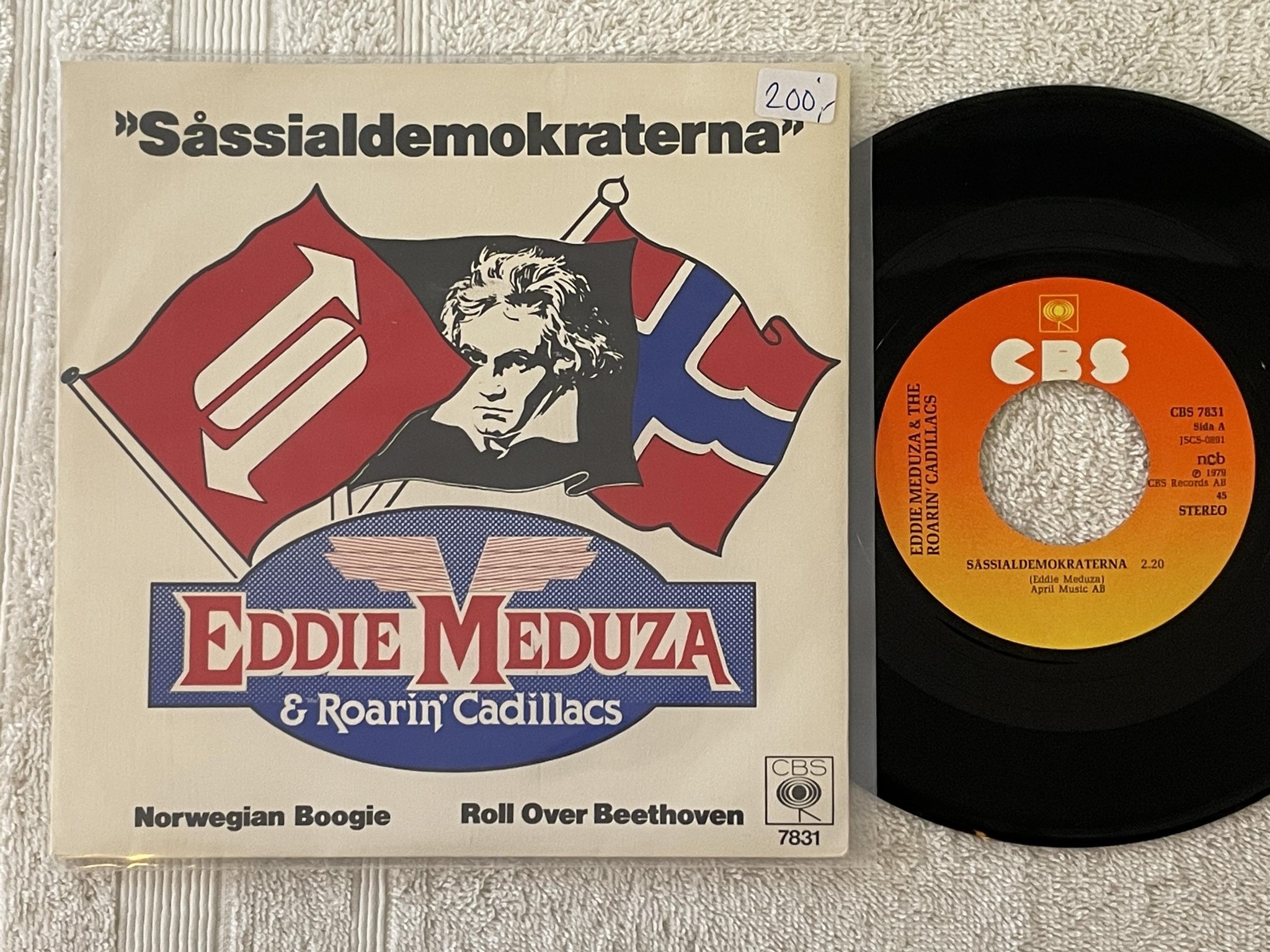 Omslagsbild för skivan EDDIE MEDUZA såssialdemokraterna 7"single -79 CBS 7831