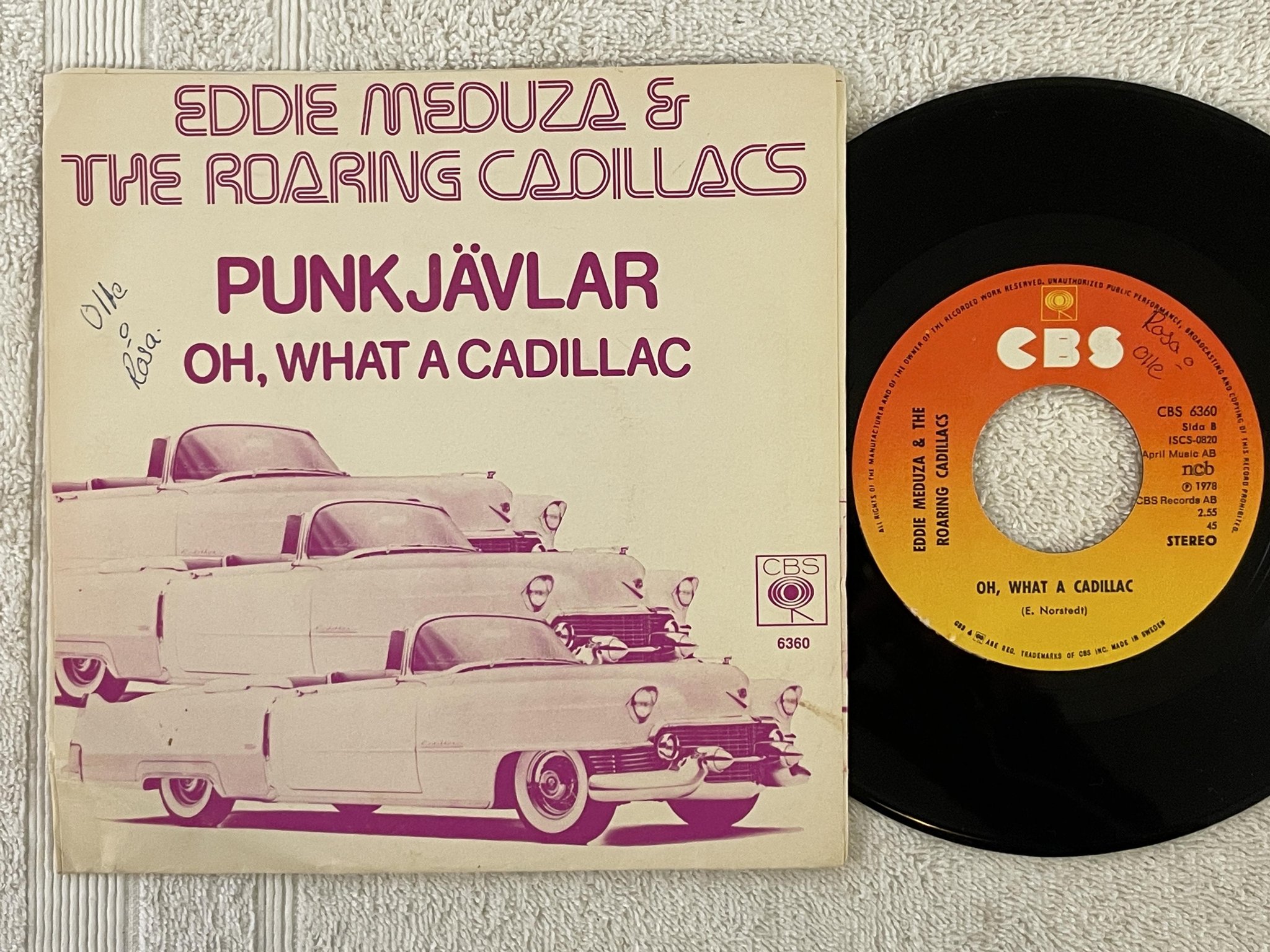 Omslagsbild för skivan EDDIE MEDUZA punkjävlar 7"single -78 Swe CBS 6360