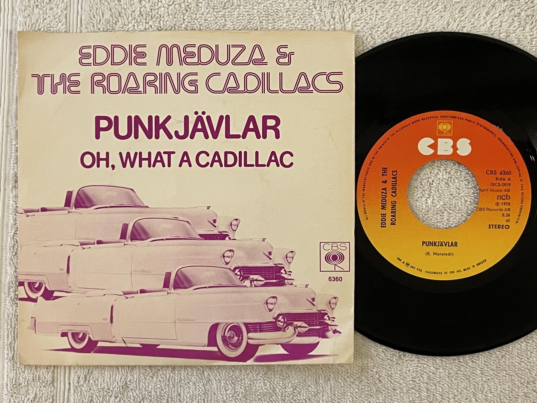 Omslagsbild för skivan EDDIE MEDUZA punkjävlar 7"single -78 Swe CBS 6360