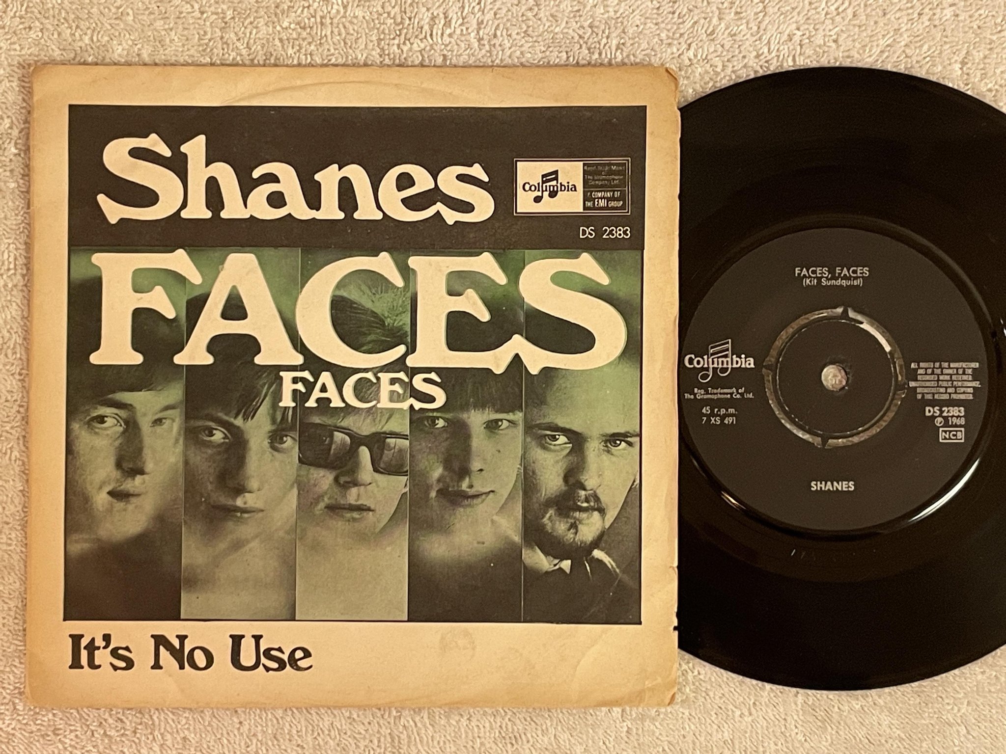 Omslagsbild för skivan SHANES Faces, Faces  7"ep -68 Swe COLUMBIA DS 2383