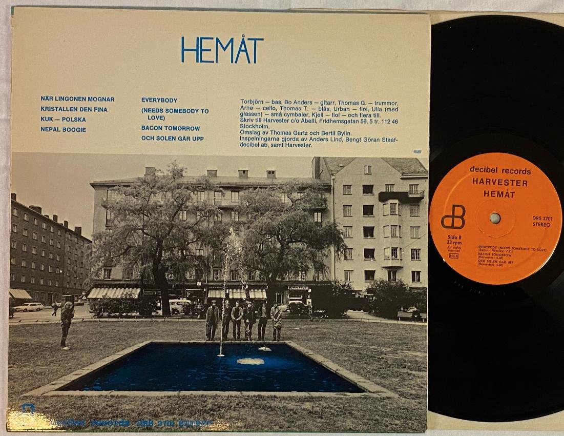 Omslagsbild för skivan HARVESTER hemåt LP -69 Swe DECIBEL DRS 3701 ** RARE **