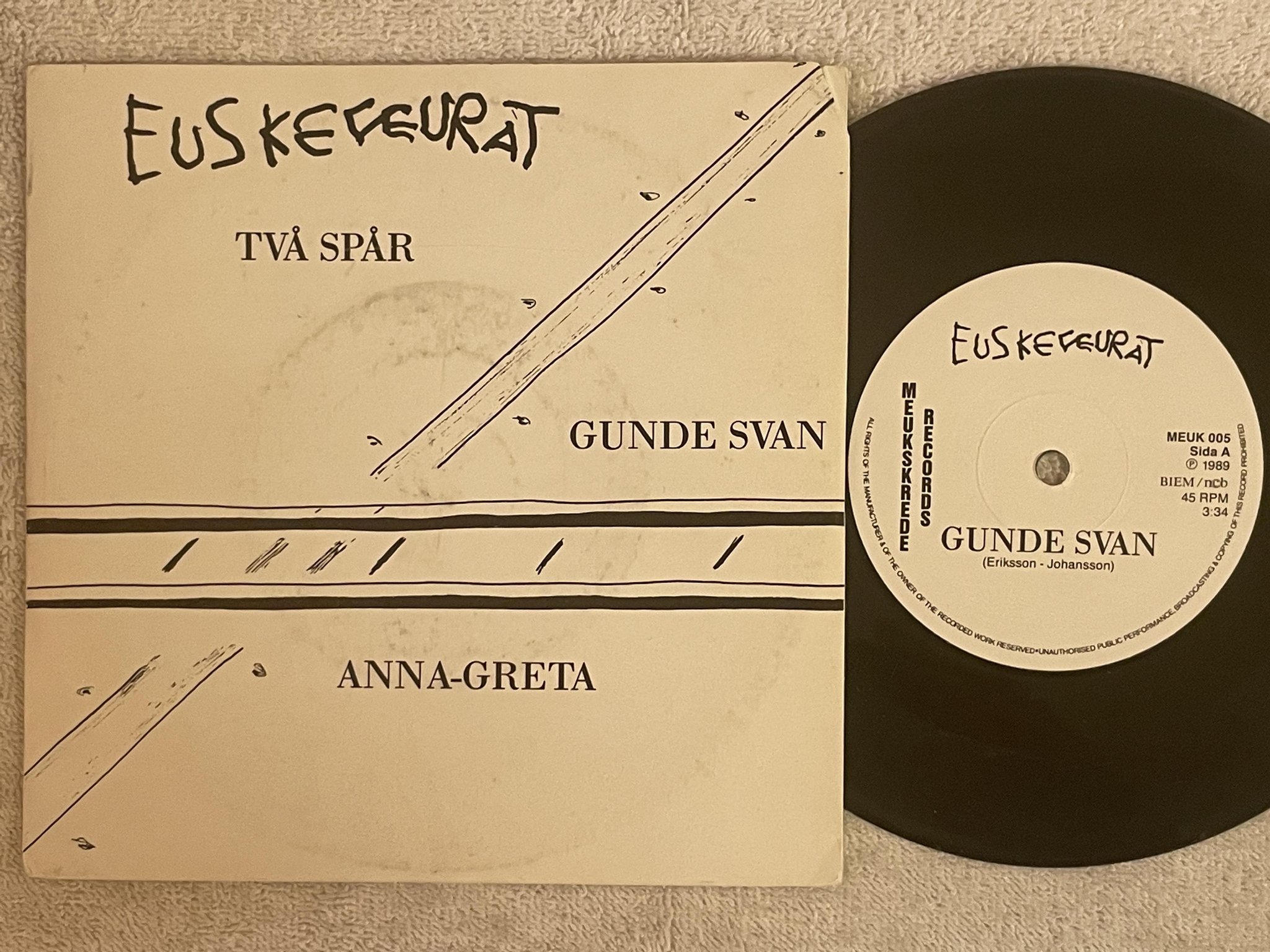 Omslagsbild för skivan EUSKEFEURAT Gunde Svan 7"single -89 ncb MEUK 005