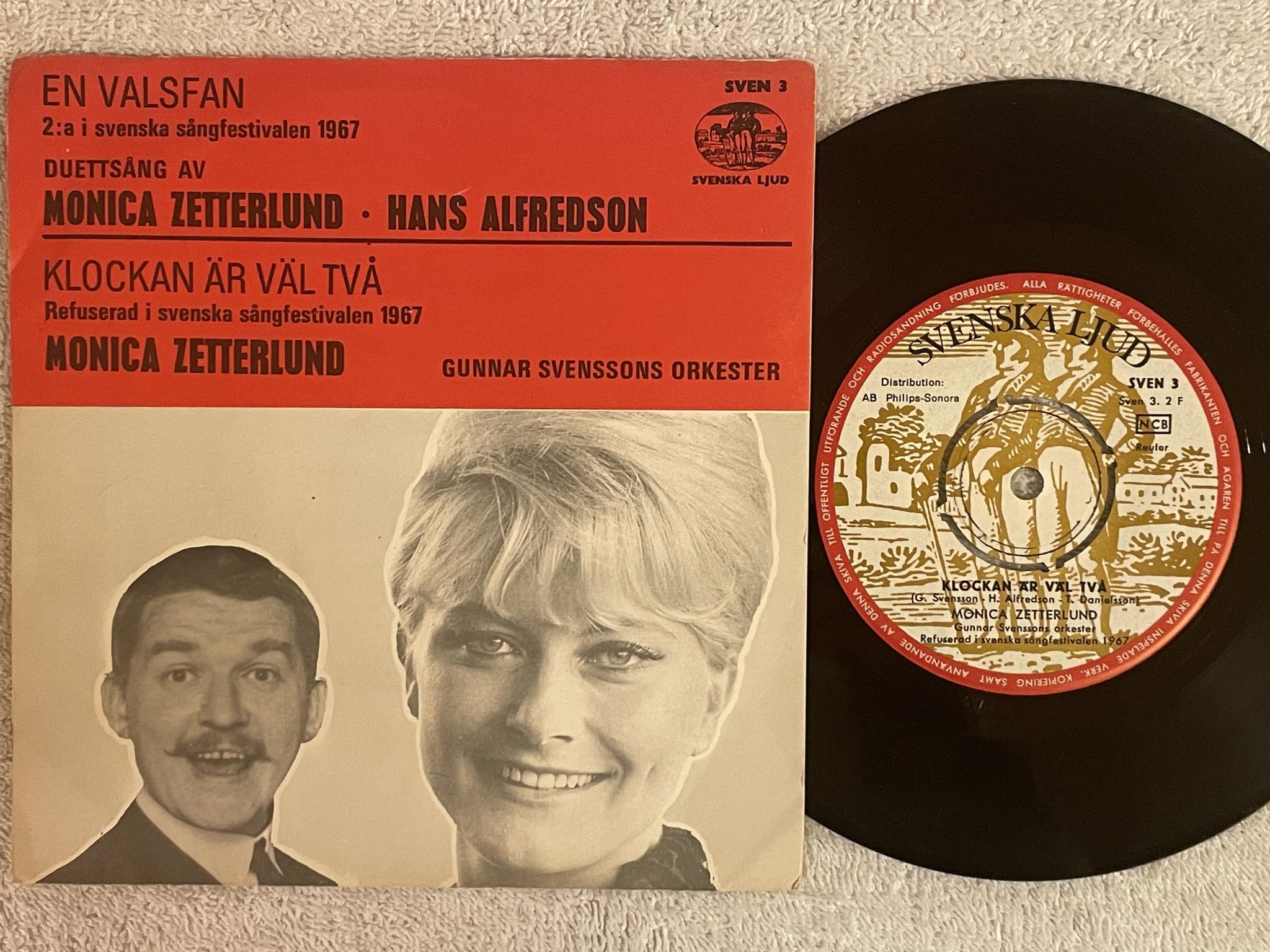 Omslagsbild för skivan MONICA ZETTERLUND en valsfan 7"single -67 Swe SVENSKA LJUD SVEN 3