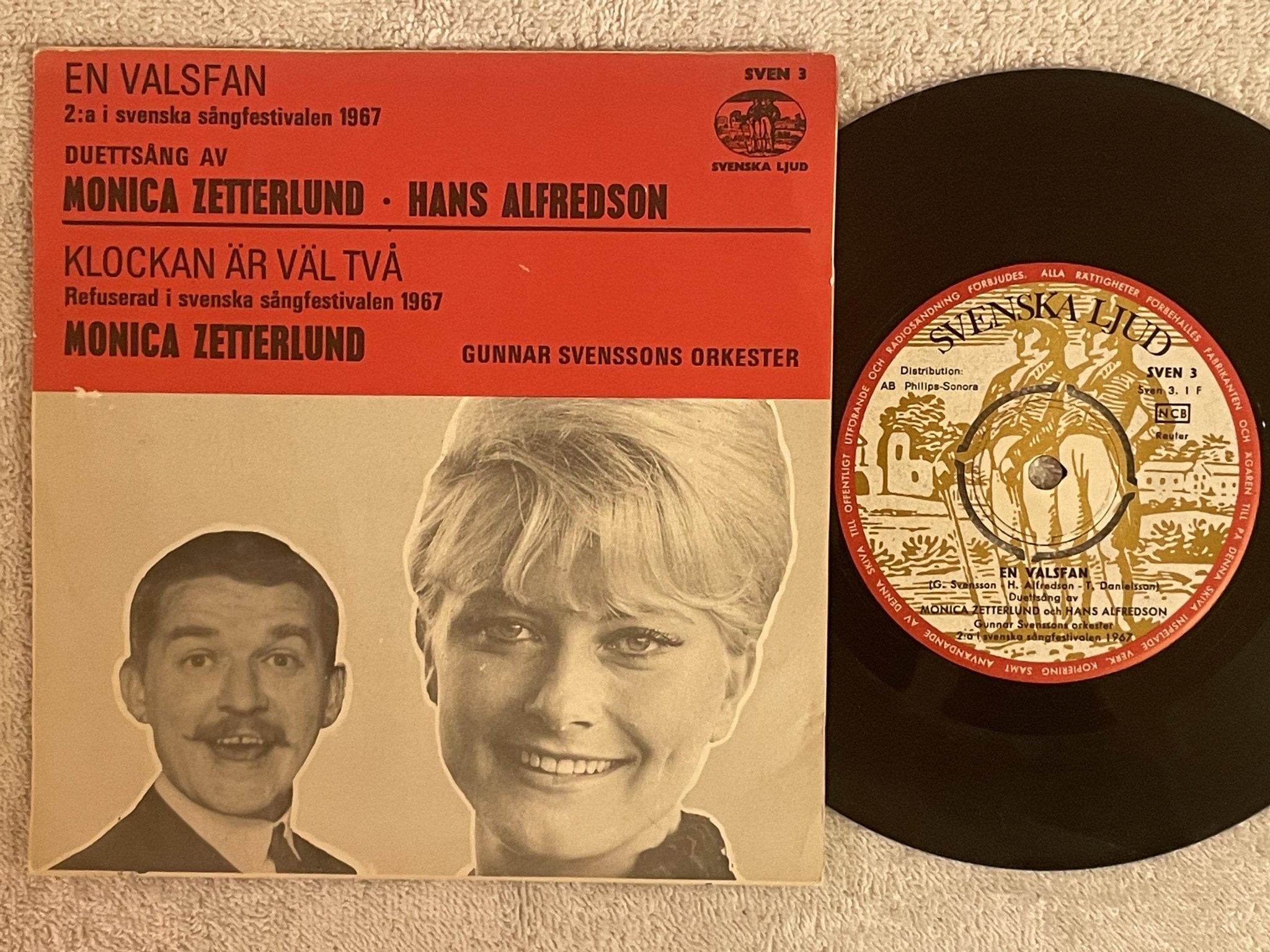 Omslagsbild för skivan MONICA ZETTERLUND en valsfan 7"single -67 Swe SVENSKA LJUD SVEN 3